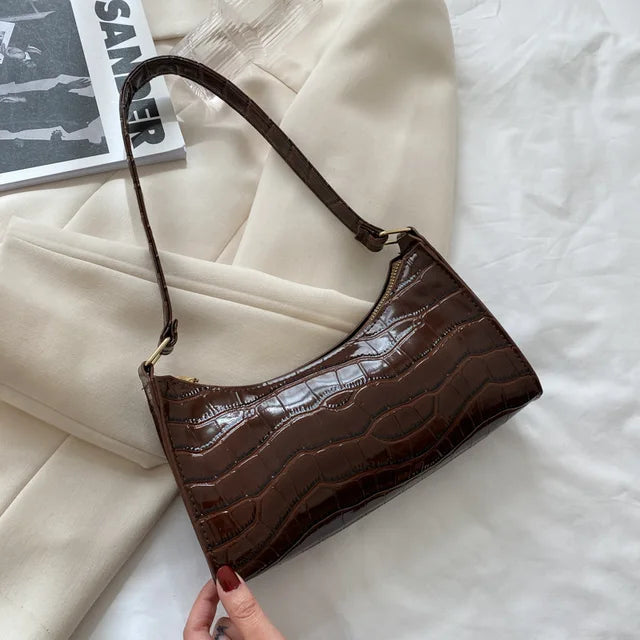 INGE - Dame Læder Skuldertaske med Retro Design - Mørk brun - Håndtasker - {{ product_tags }