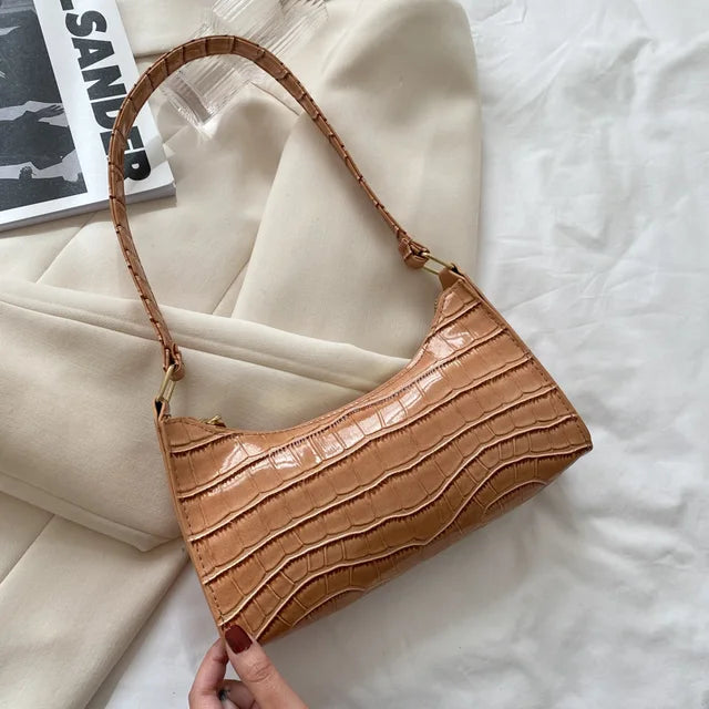 INGE - Dame Læder Skuldertaske med Retro Design - Khaki - Håndtasker - {{ product_tags }