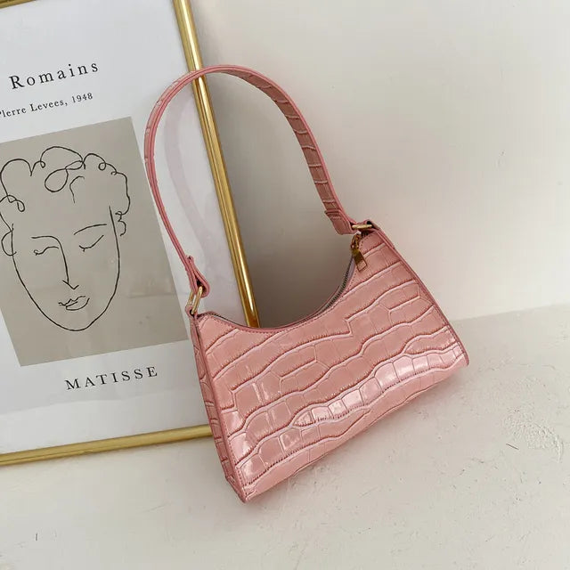 INGE - Dame Læder Skuldertaske med Retro Design - Rosa - Håndtasker - {{ product_tags }