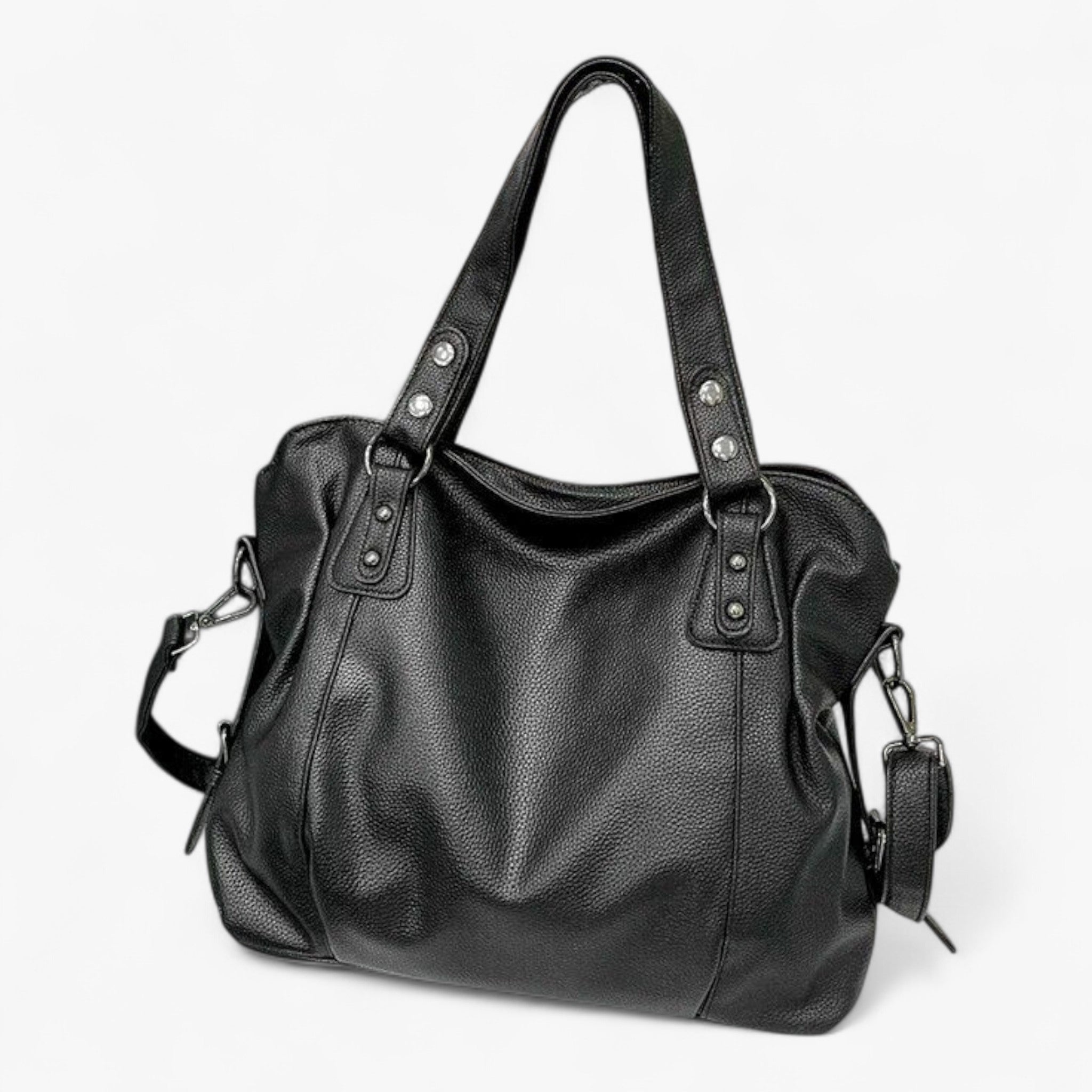 Alexandra - Dame Lædertaske med Minimalistisk Design - Sort - Bags - {{ product_tags }