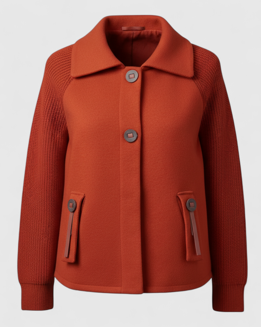 Serena | Dame Lang Vinterjakke med Høj Krave - Orange - Kvinders vinterfrakker - {{ product_tags }