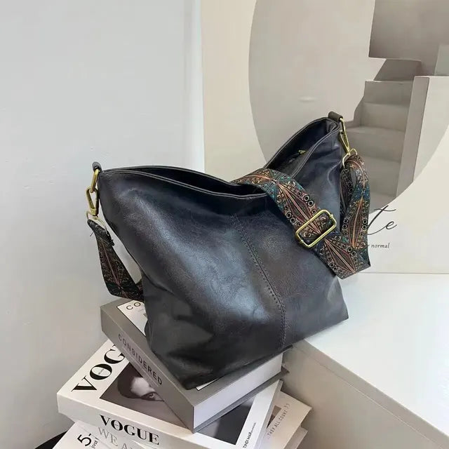 Dame Vintage Skuldertaske med Lynlås 1