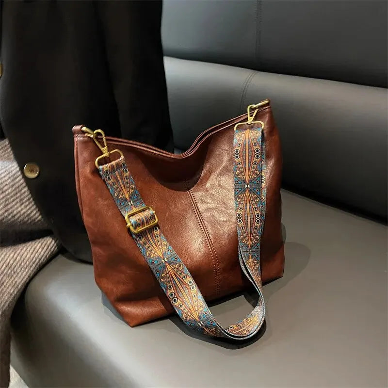 Dame Vintage Skuldertaske med Lynlås 3