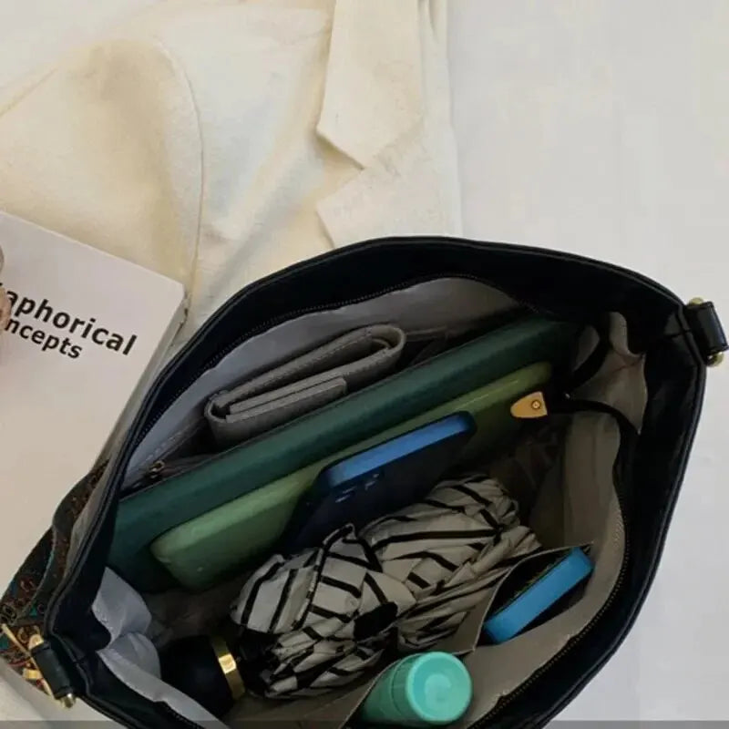 Dame Vintage Skuldertaske med Lynlås 5