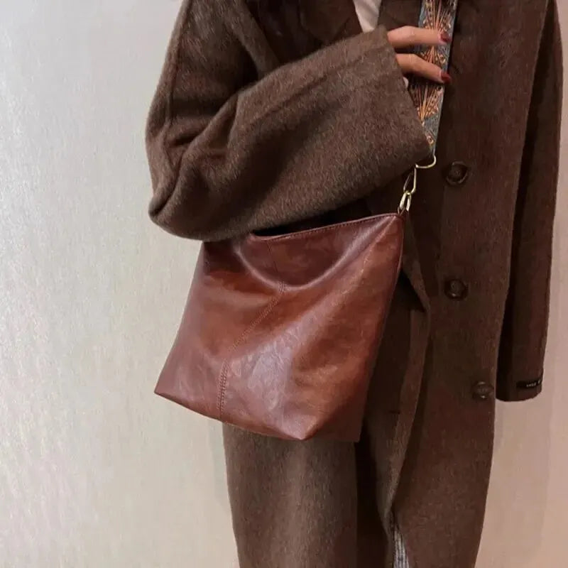 Dame Vintage Skuldertaske med Lynlås 6