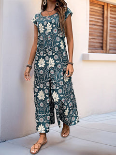 Ivy | Jumpsuit i bomuld med blomsterprint