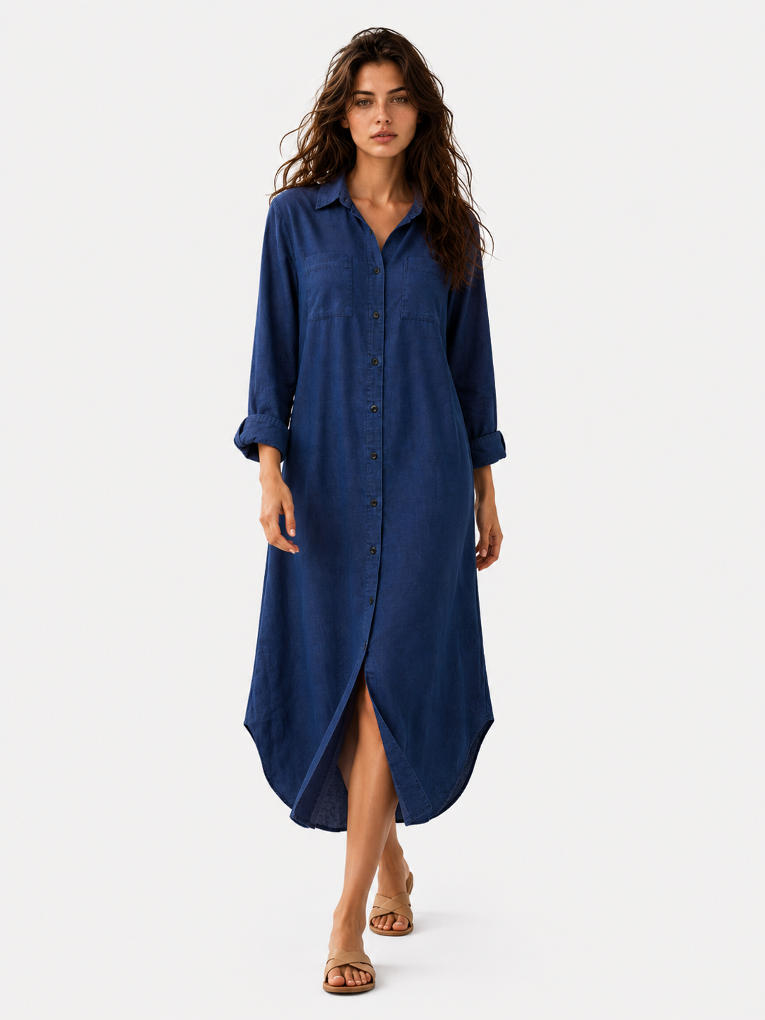 Delana | Button Down kjole - Mørkeblå - Dress - {{ product_tags }