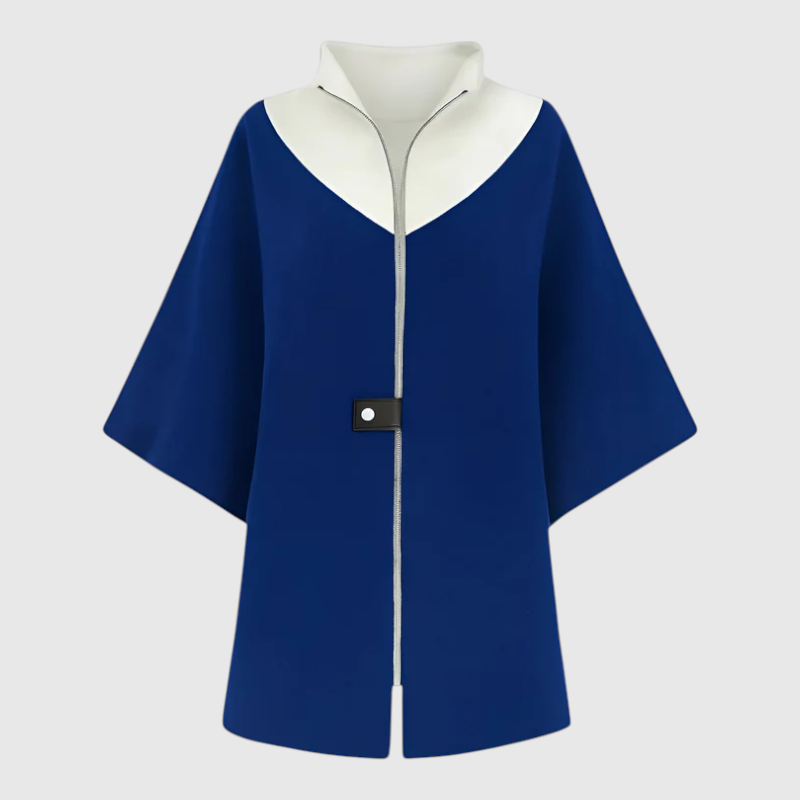 Elena | Dame Elegant Lang Frakke - Blå - Frakker & Jakker - {{ product_tags }