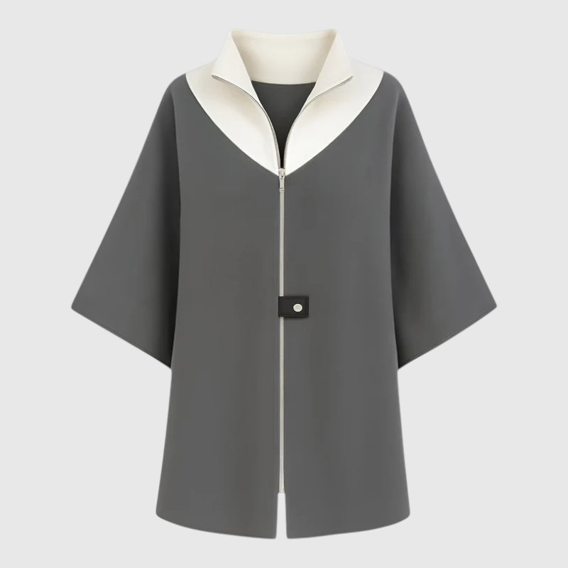 Elena | Dame Elegant Lang Frakke - Grå - Frakker & Jakker - {{ product_tags }