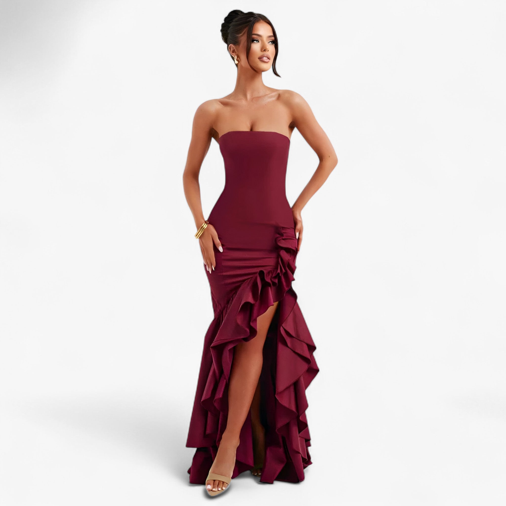 Sofia | Midi kjole – Se chic og selvsikker ud - Rød - women's fashion - {{ product_tags }