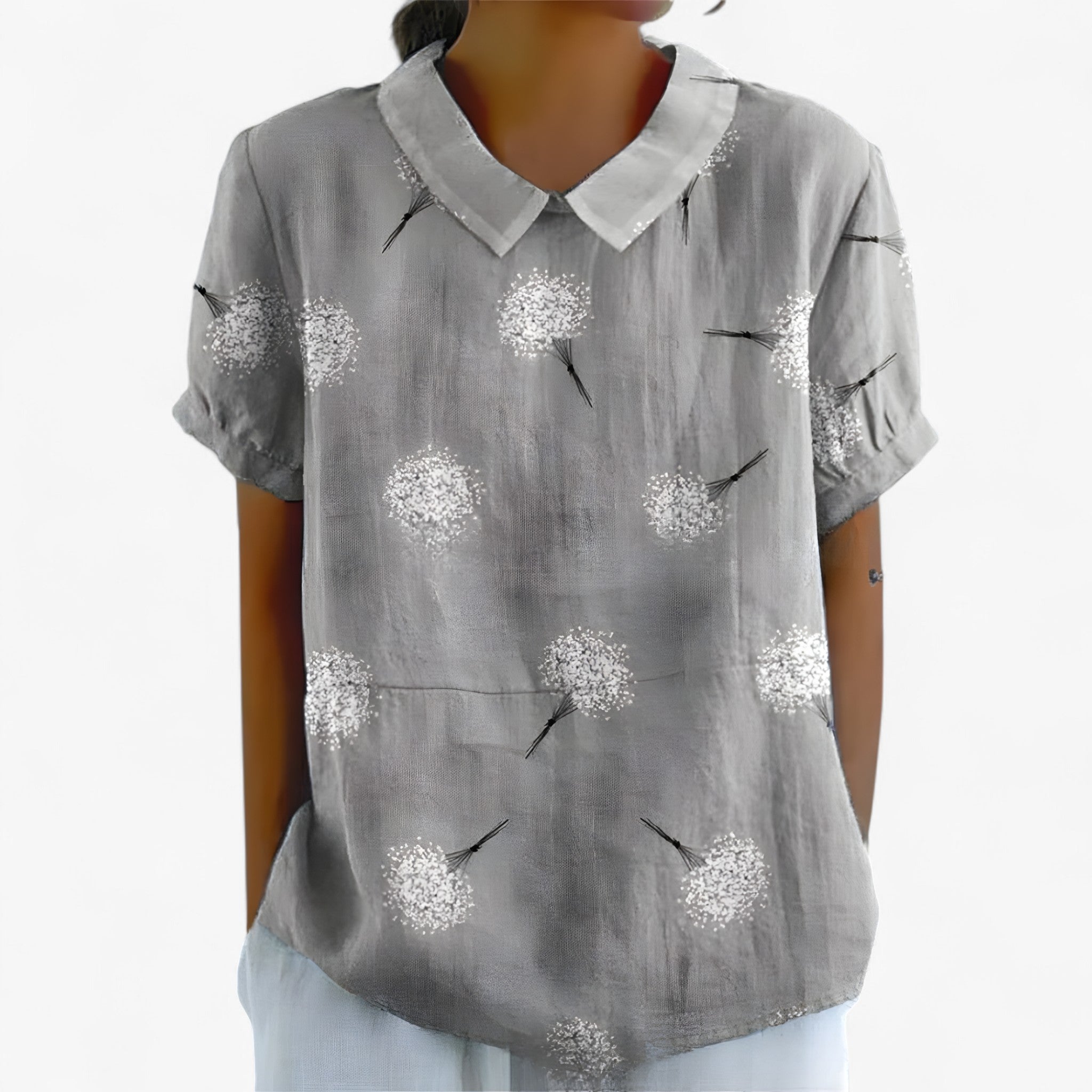 Sarah | Trykt Skjorte - Grøn-gul - women's fashion - {{ product_tags }