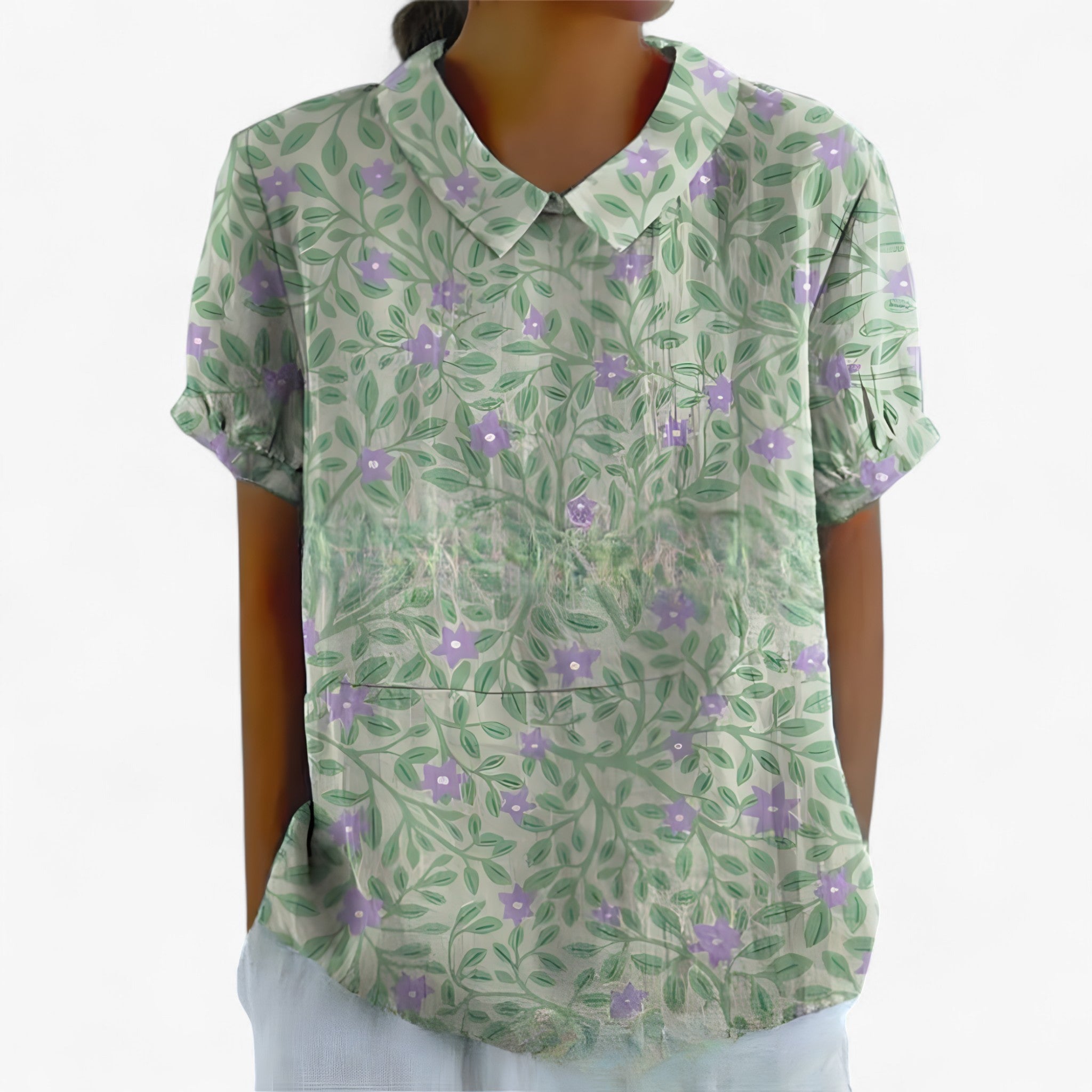 Sarah | Trykt Skjorte - Mørk rosa - women's fashion - {{ product_tags }