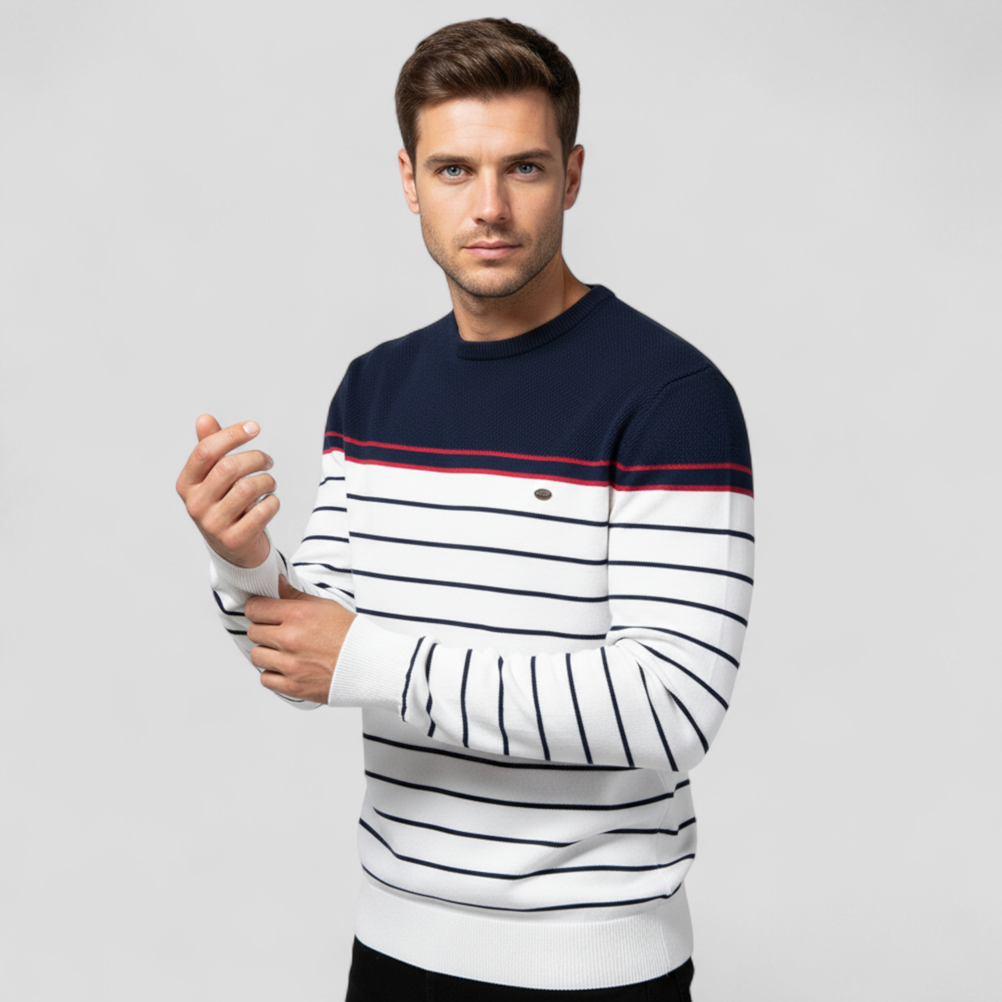 Calvin | Efterårsstribet premium sweater varm, elastisk og med perfekt stil - - Calvin | Efterårsstribet premium sweater varm, elastisk og med perfekt stil - €25 - {{ product_tags }
