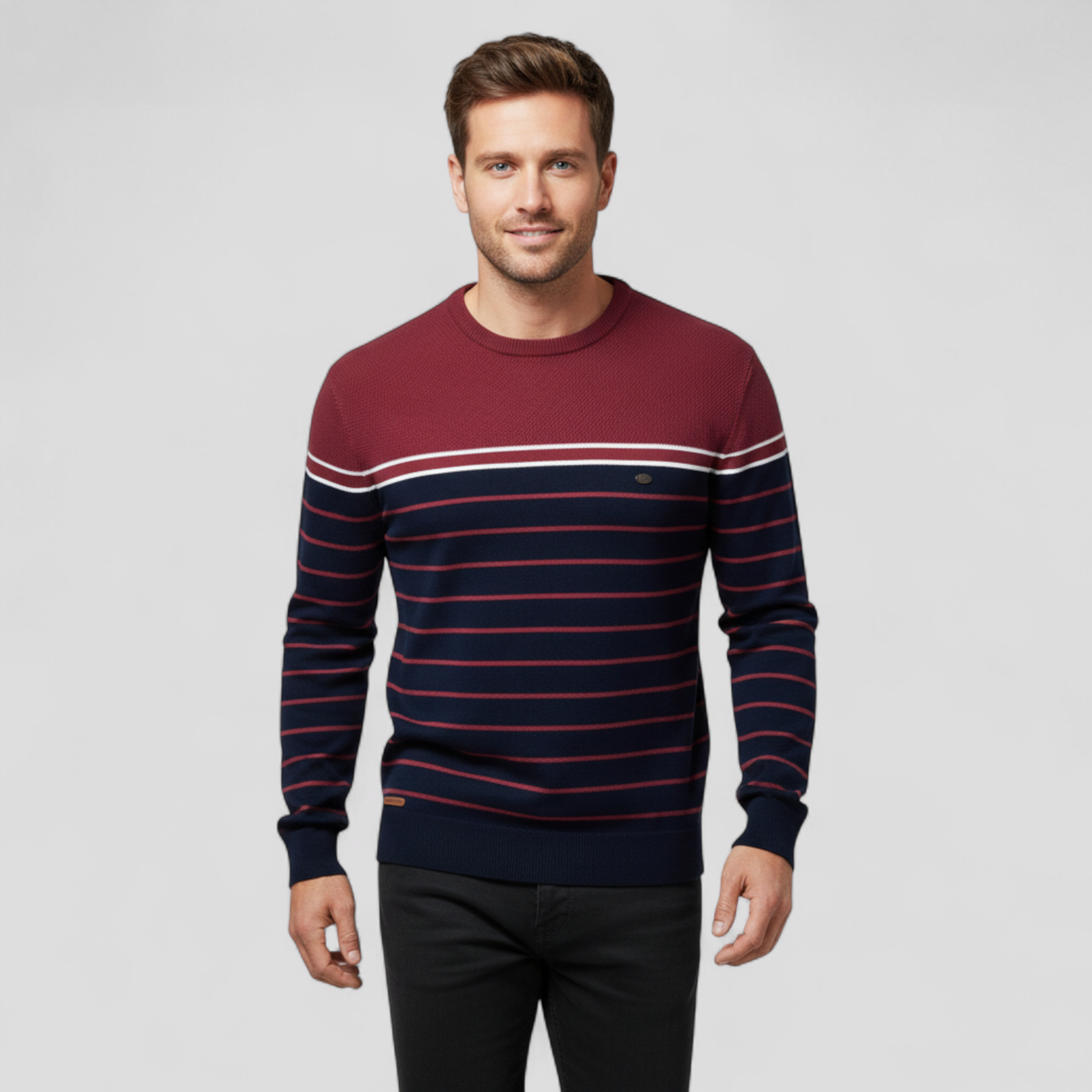 Calvin | Efterårsstribet premium sweater varm, elastisk og med perfekt stil - - Calvin | Efterårsstribet premium sweater varm, elastisk og med perfekt stil - €25 - {{ product_tags }