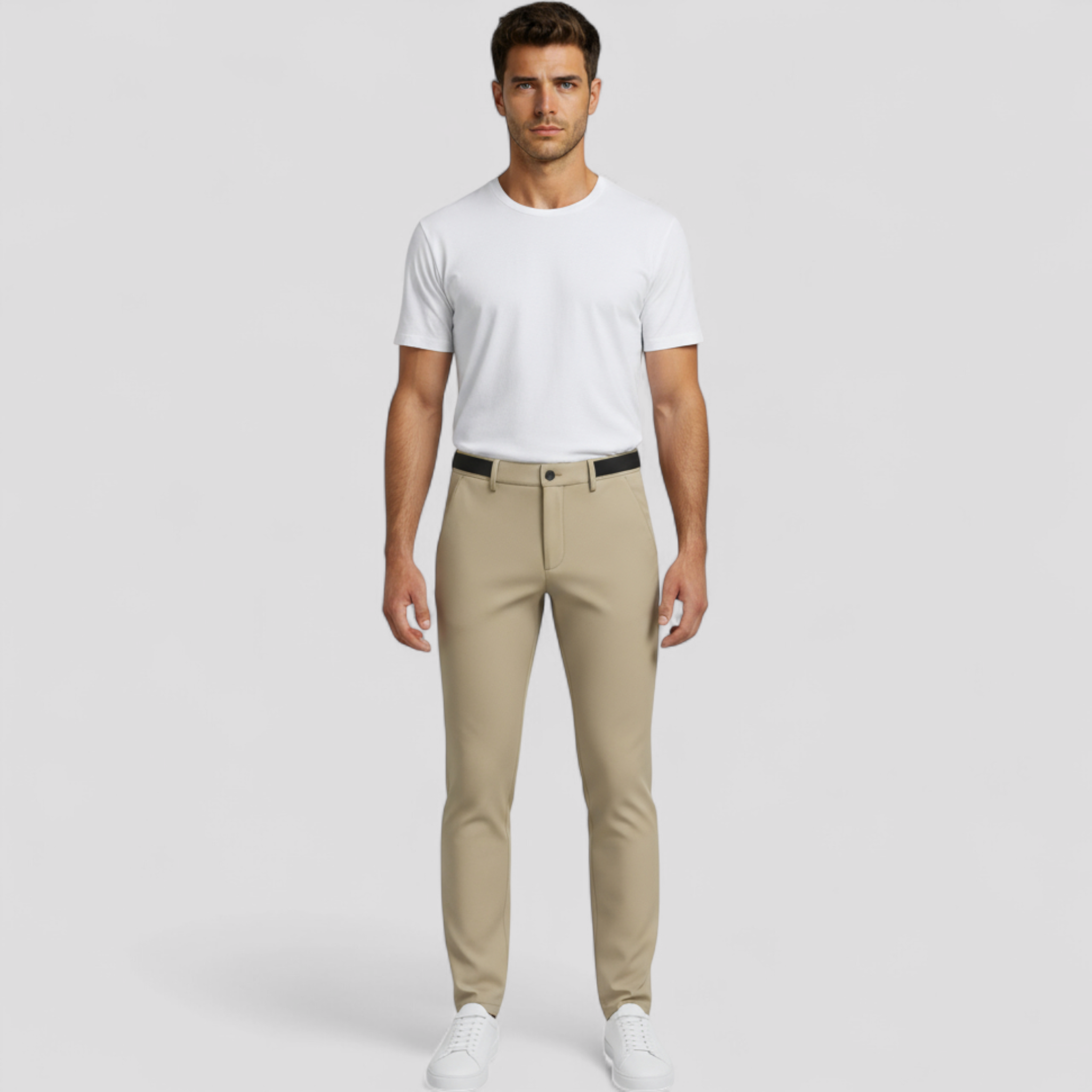 Piero | Herre Slim Fit Bukser med Elastisk Talje - - Bukser - {{ product_tags }