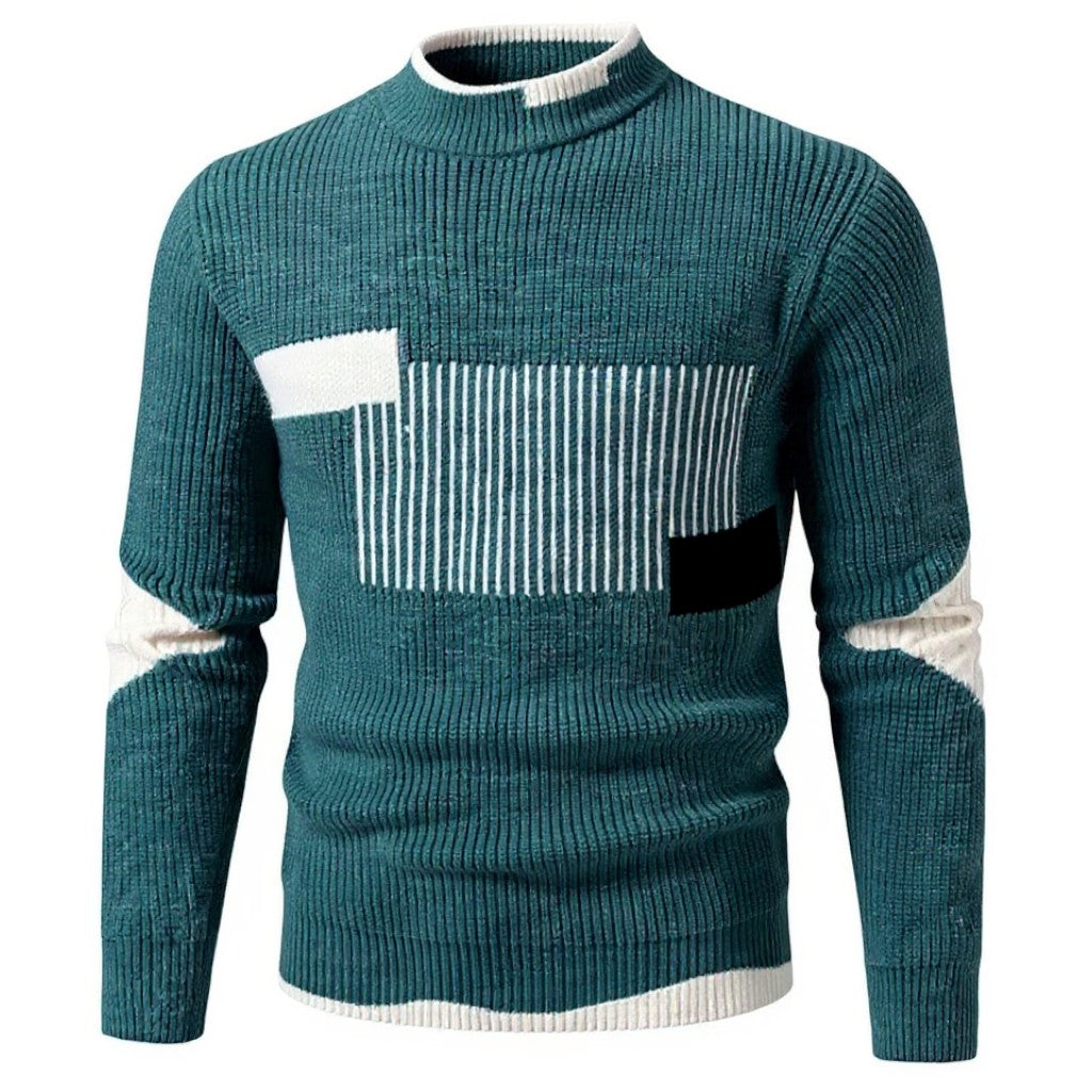 Nikolai | Moderne Sweatshirt med Geometrisk Mønster - Grøn Linje - Sweatshirts - {{ product_tags }