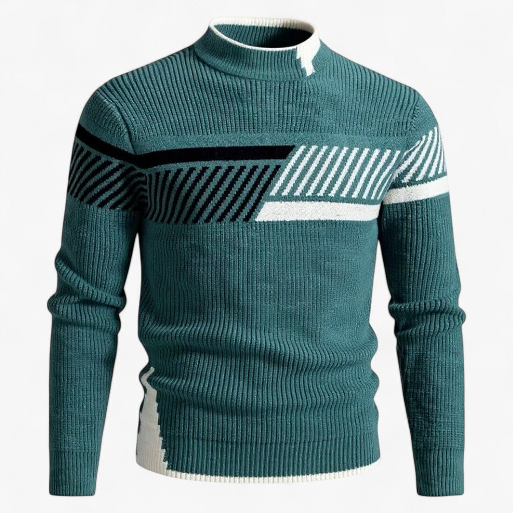 Nikolai | Moderne Sweatshirt med Geometrisk Mønster - Grøn Geometrisk - Sweatshirts - {{ product_tags }