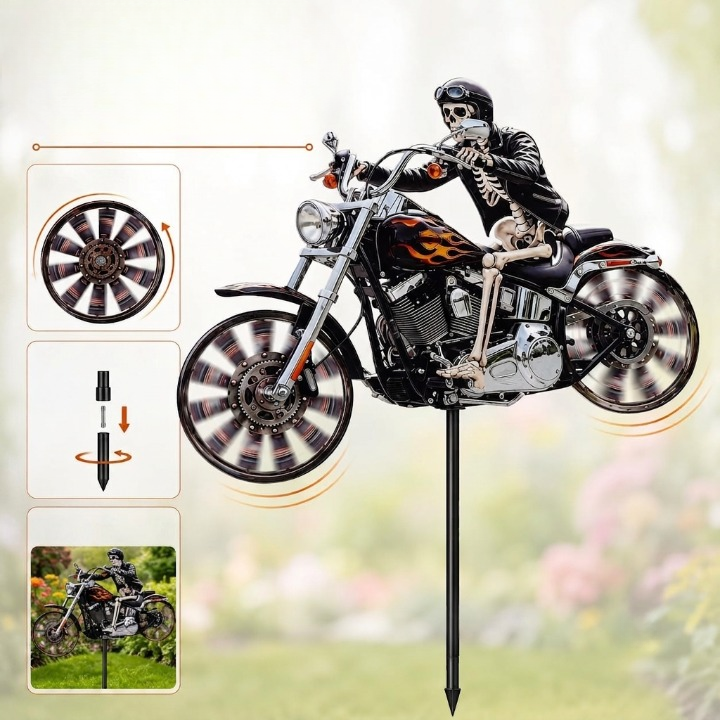 Kranie-rytter Motorcykel Have-vindhjul