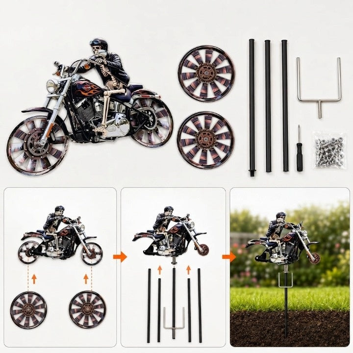 Kranie-rytter Motorcykel Have-vindhjul