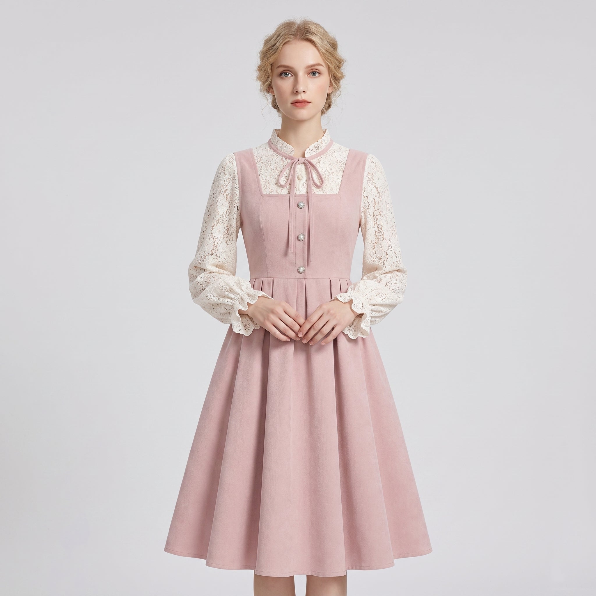 Dame dirndl lyserød A-linje, hjerteformet udskæring og broderi - - Gifts – Seasonal – Oktoberfest - {{ product_tags }