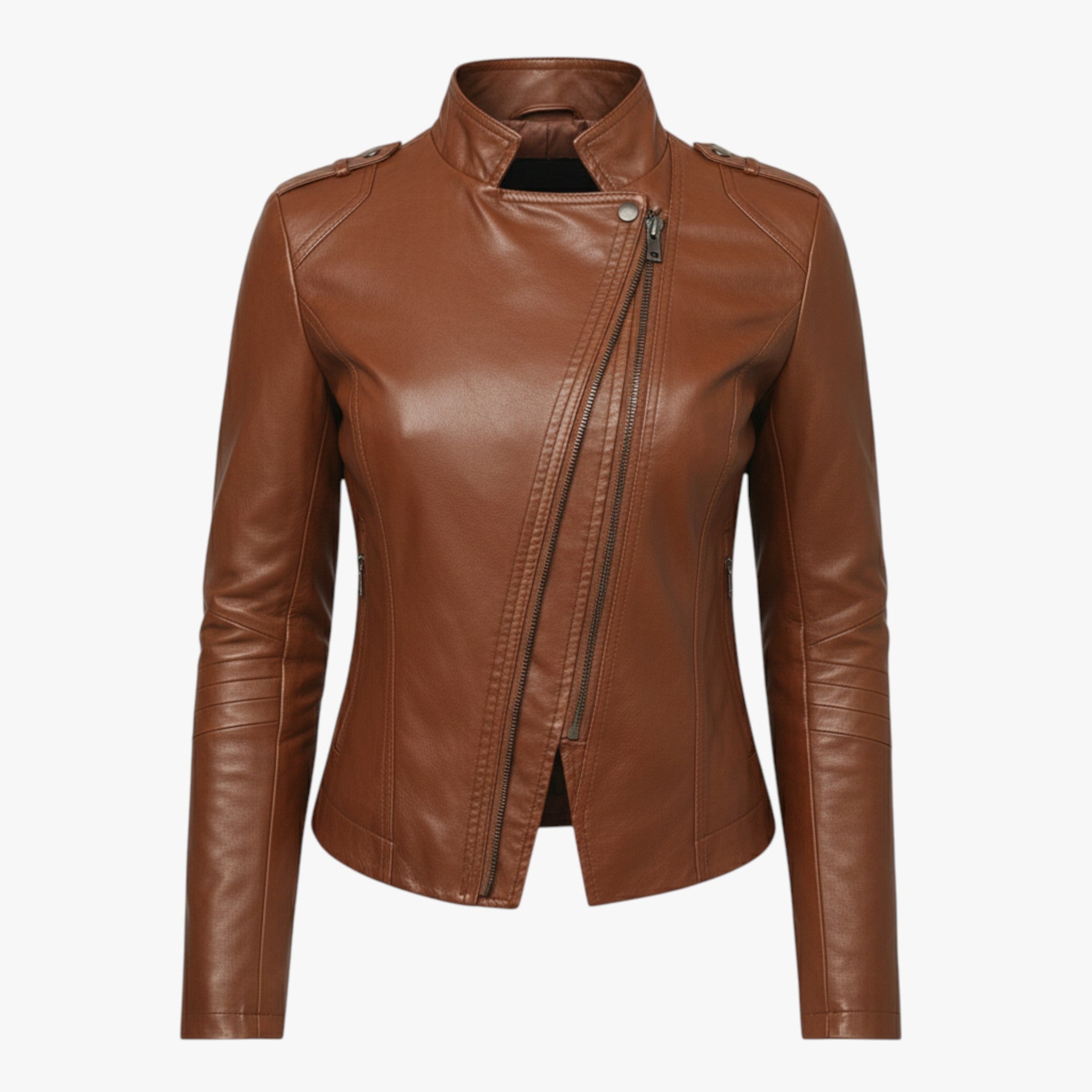 Emma | Kort skinnjakke - Kamel - women's fashion - {{ product_tags }