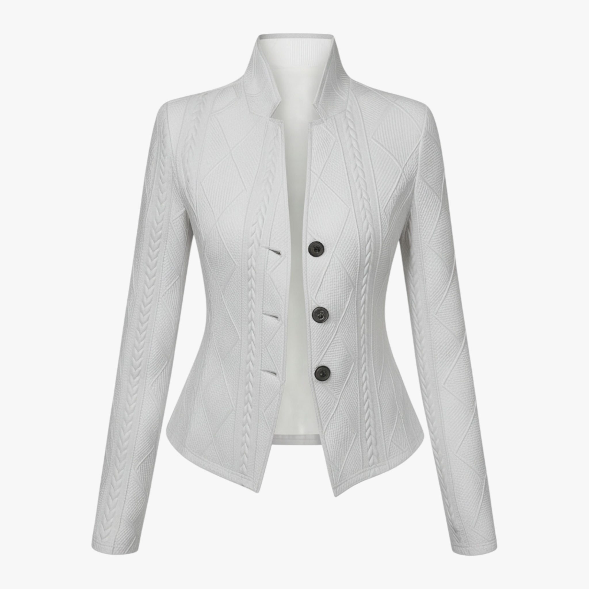 Reina – Elegant Skræddersyet Midjekappe - Grå - women's fashion - {{ product_tags }
