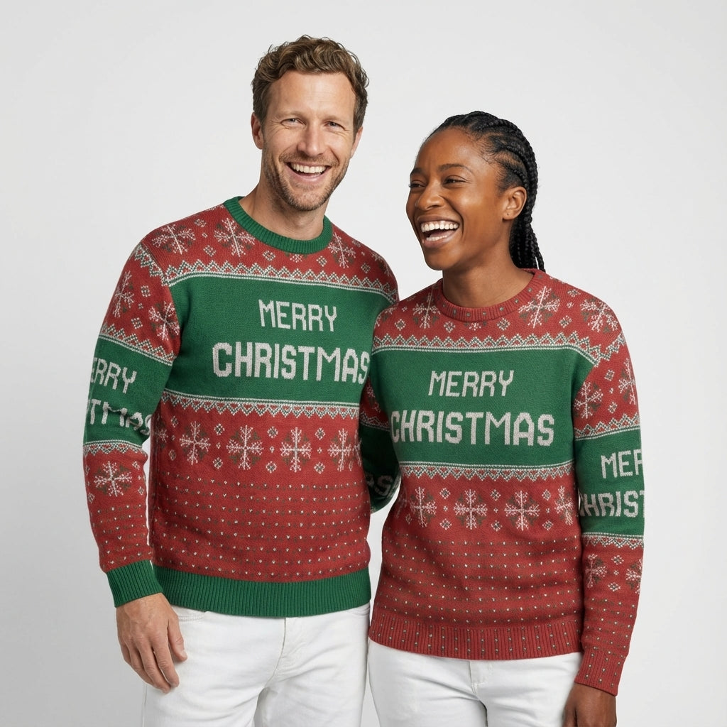 Unisex Casual Trøje med Snedækkende Motiver - Perfekt til en hyggelig vinterstil - - - {{ product_tags }