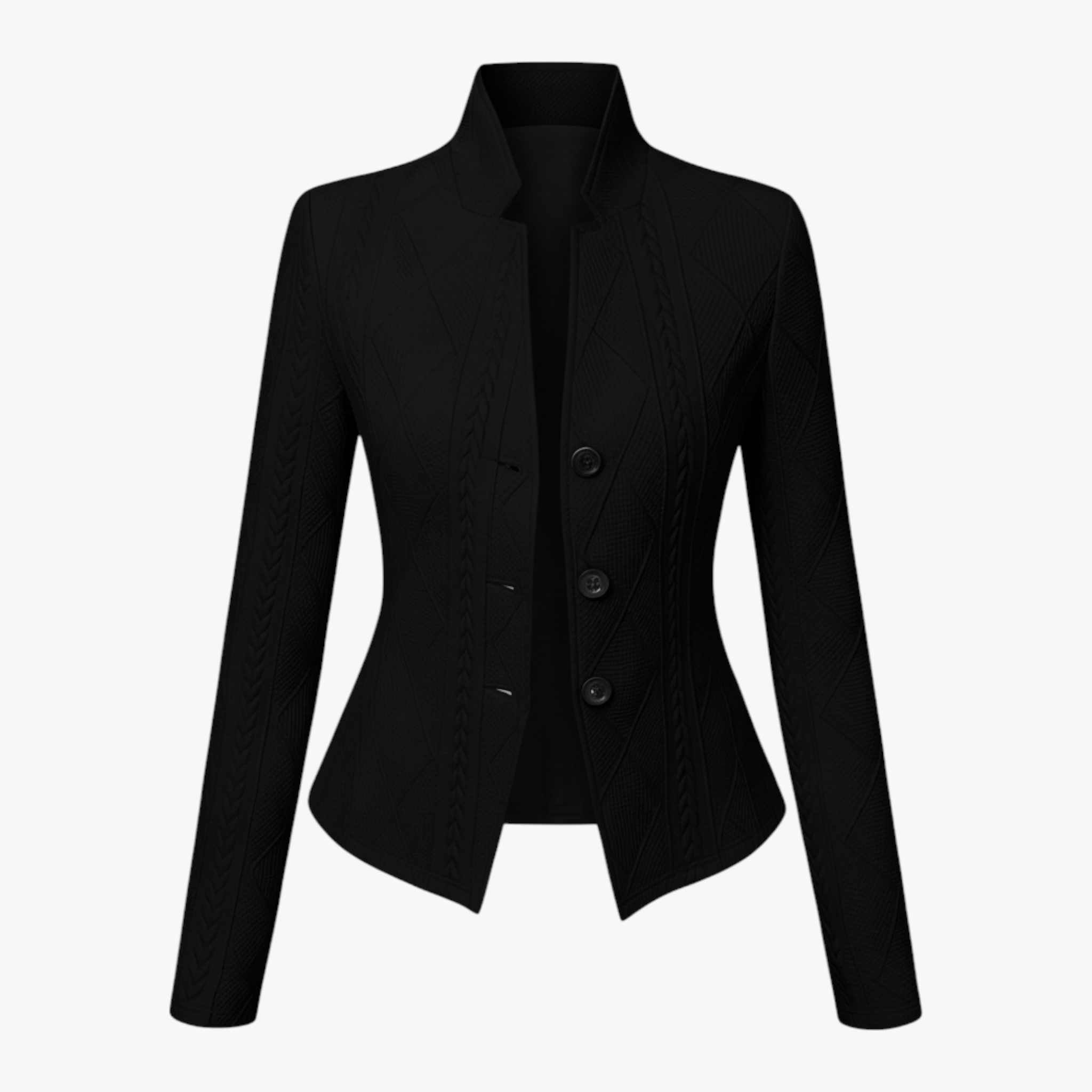 Reina – Elegant Skræddersyet Midjekappe - Sort - women's fashion - {{ product_tags }