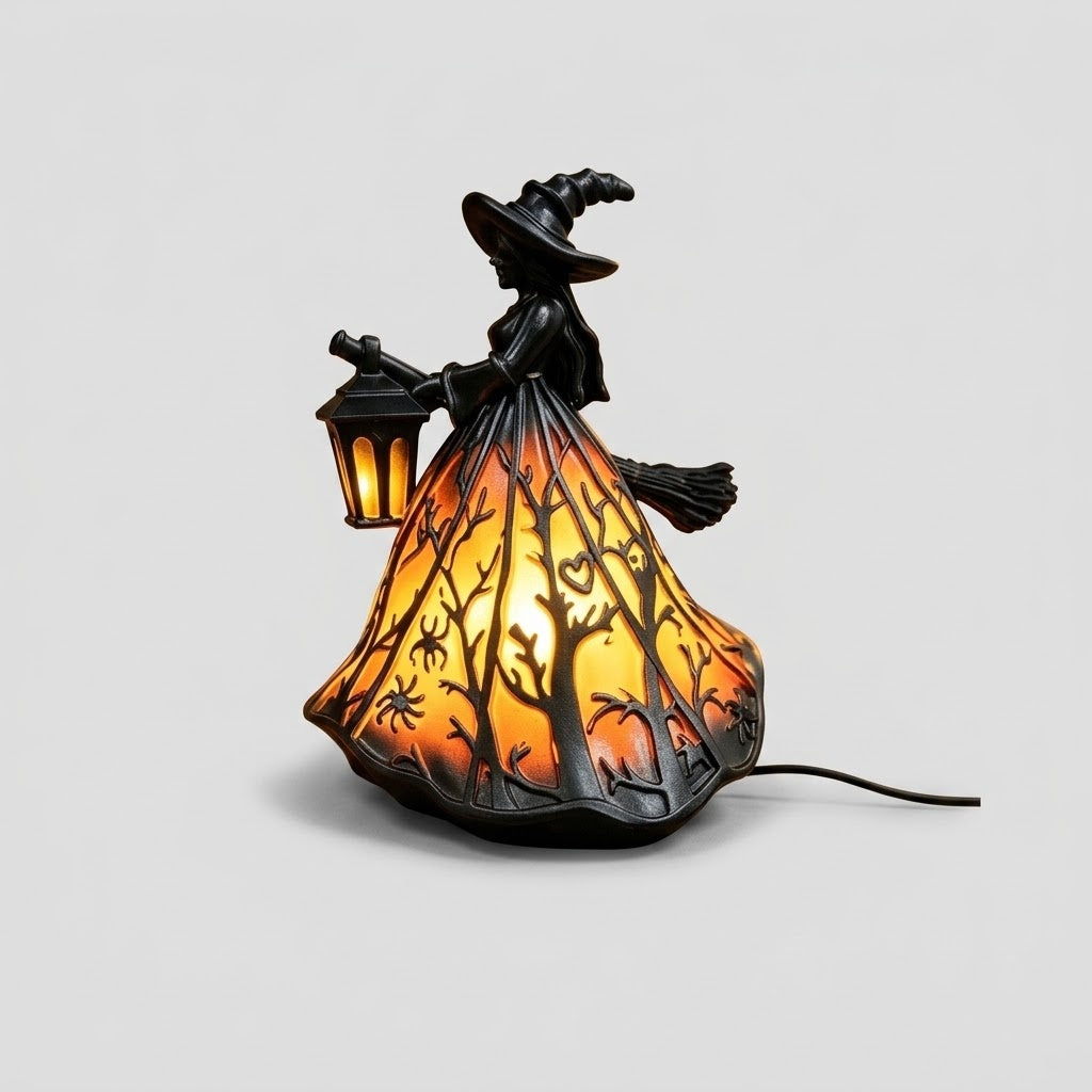 Gotisk Vintage Hekse-lanterne - Flammefri LED Design 30cm
