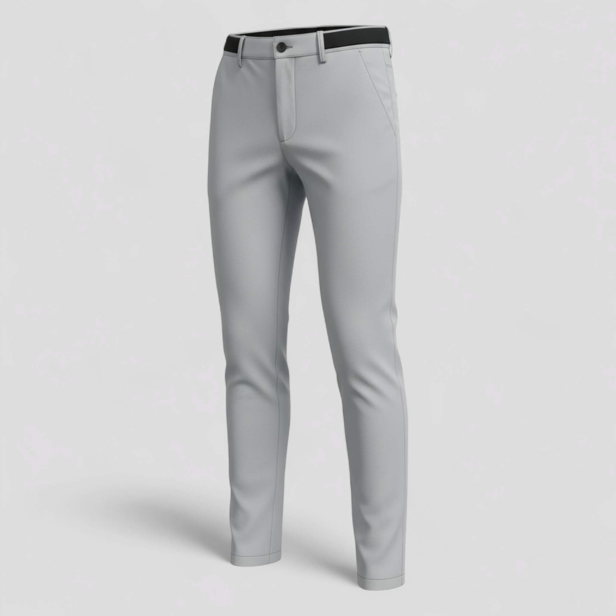 Piero | Herre Slim Fit Bukser med Elastisk Talje - Grå - Bukser - {{ product_tags }