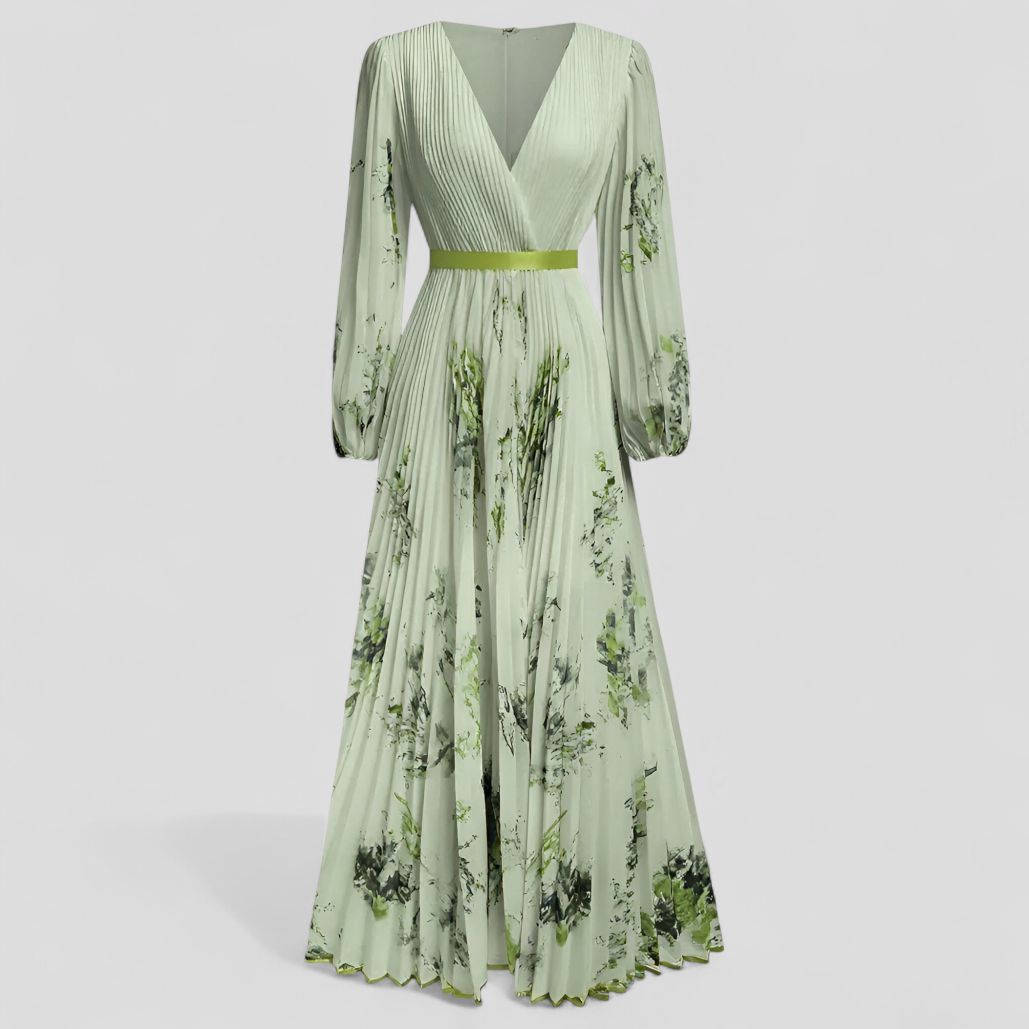 Amanda | Kvinders Elegant Maxi Kjole - Olivengrøn - Maxi Kjoler - {{ product_tags }