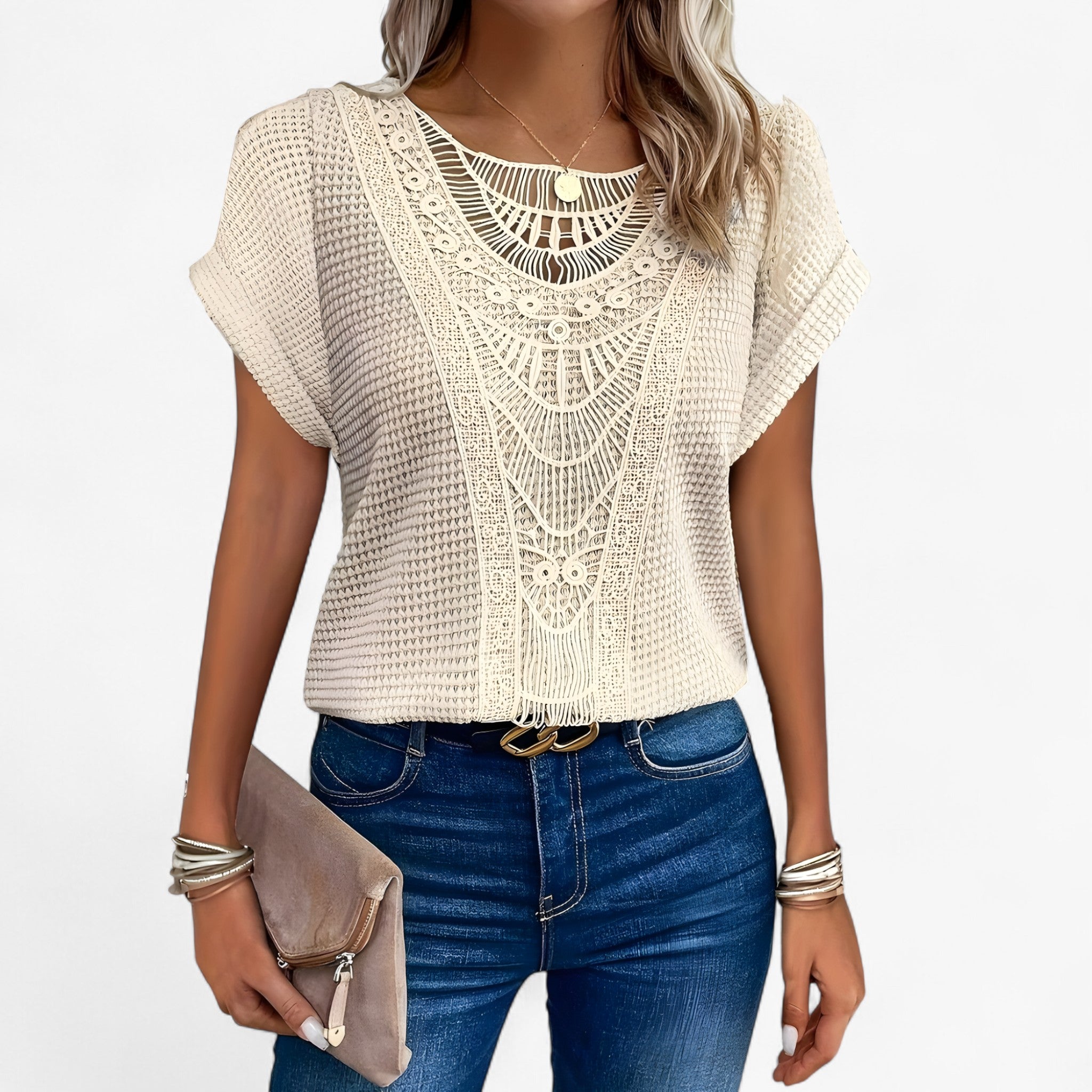 Elise | Chic Blonde Top – Elegance og Stil til Hverdag og Fest - - women's fashion - {{ product_tags }
