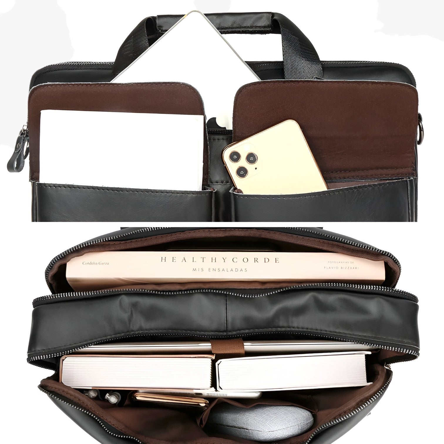 Jasiel | Luksus Læder Laptoptas – Støv og Praktisk til Arbejde - - bags - {{ product_tags }