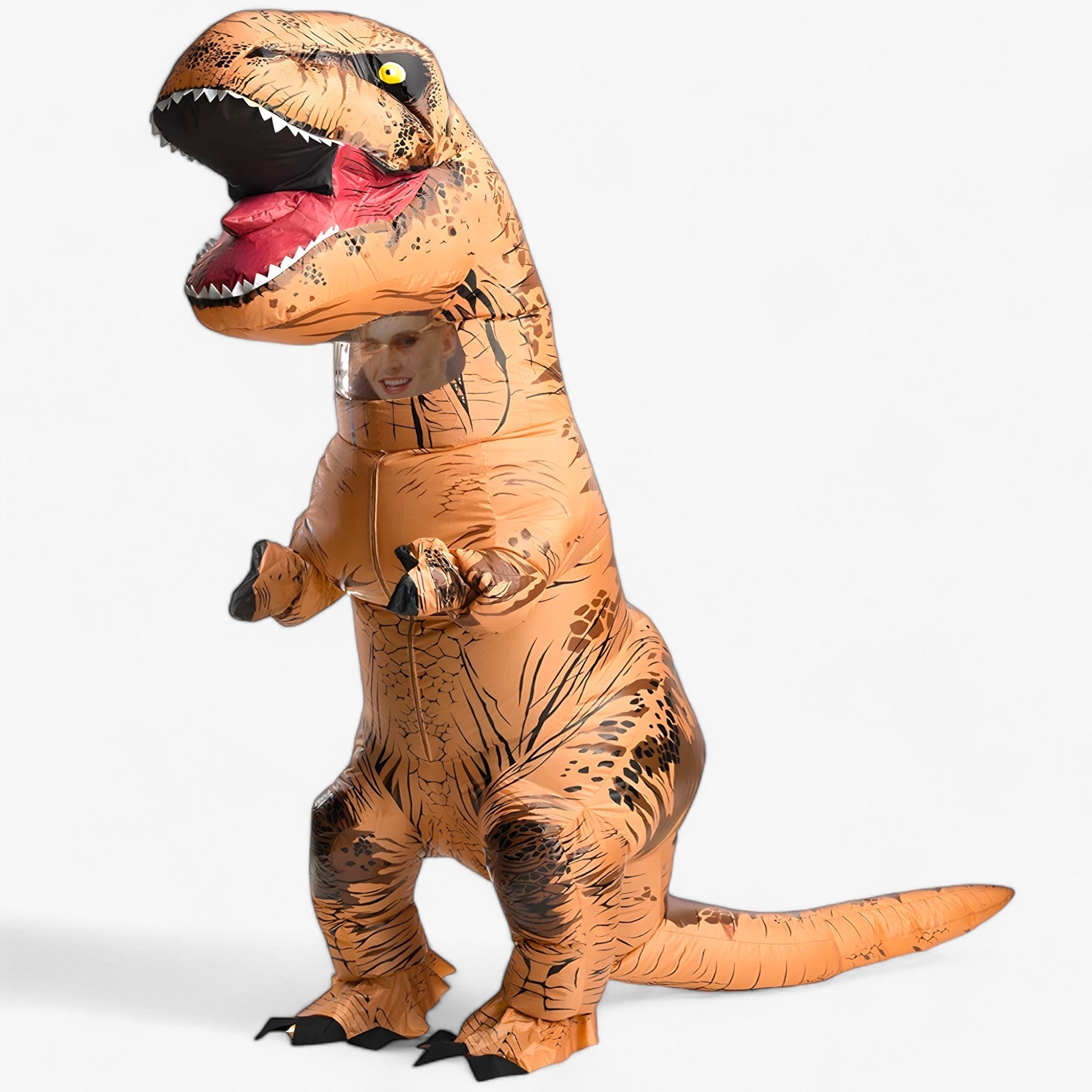 Rex | Oppusteligt T-Rex Kostume - Sjovt for børn og voksne - Brun T-REX - other - {{ product_tags }