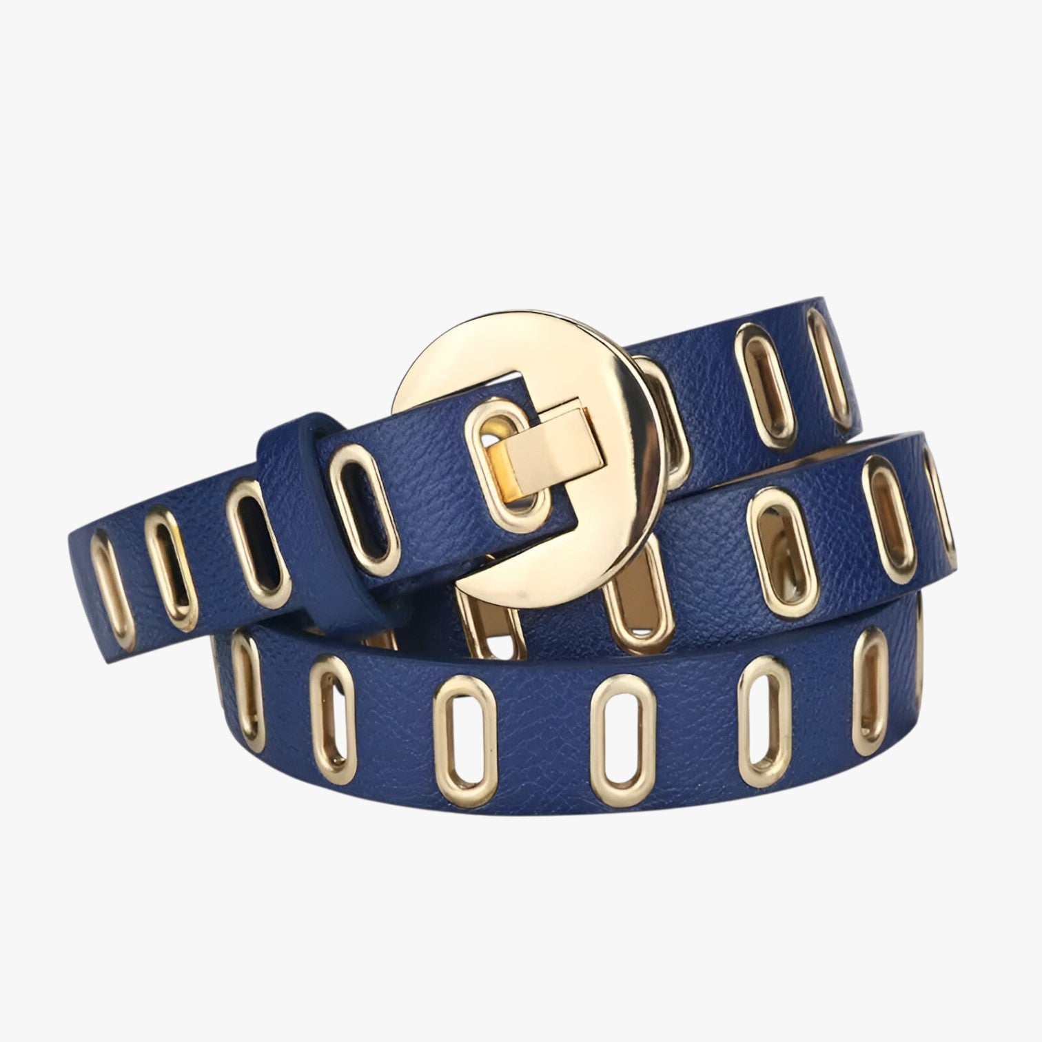 Ellie | Justerbar Grunge Kvindebælte i Punkstil med Spænde i Legering - blå - women's fashion - {{ product_tags }