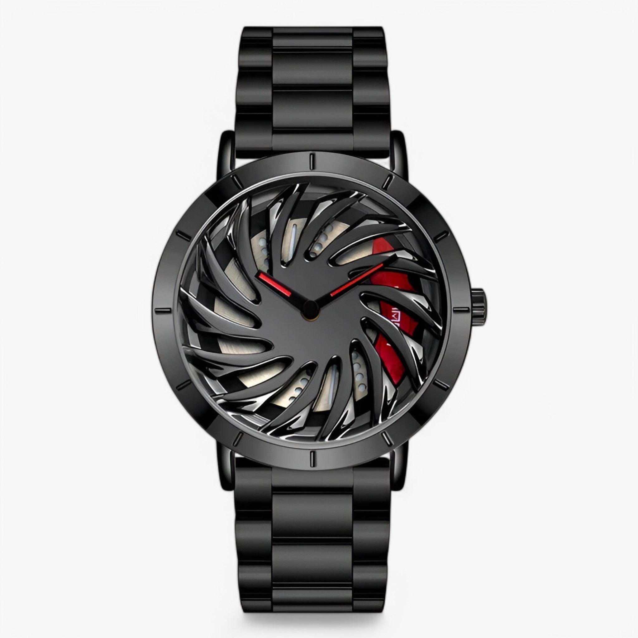Robin | Herresportur med ratdesign - sort stål - watches - {{ product_tags }