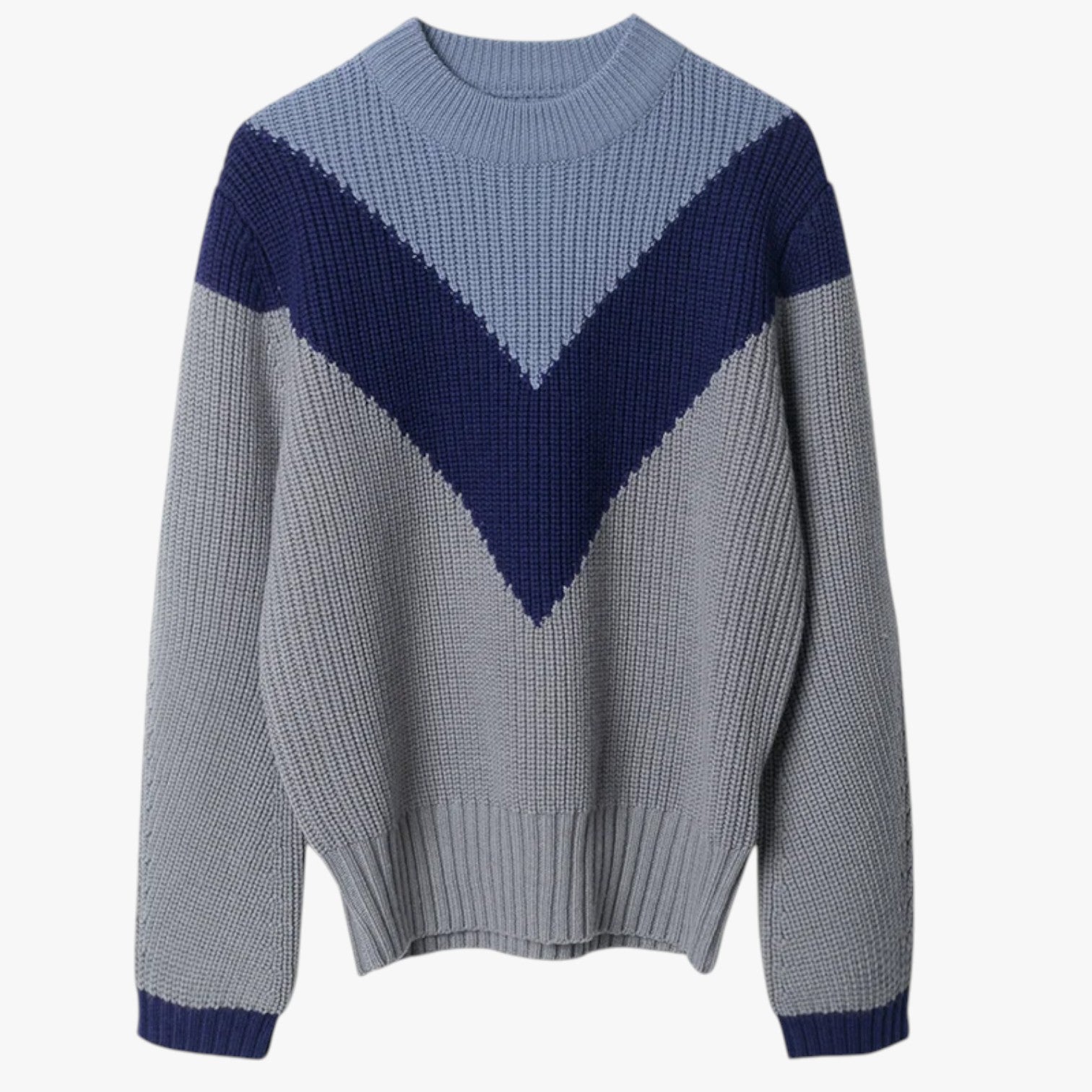 Manilyn | Calore omsluttende - Uldstrikket alpaca sweater i blå - Grå Blå - Manilyn | Calore omsluttende - Uldstrikket alpaca sweater i blå - €25 - {{ product_tags }