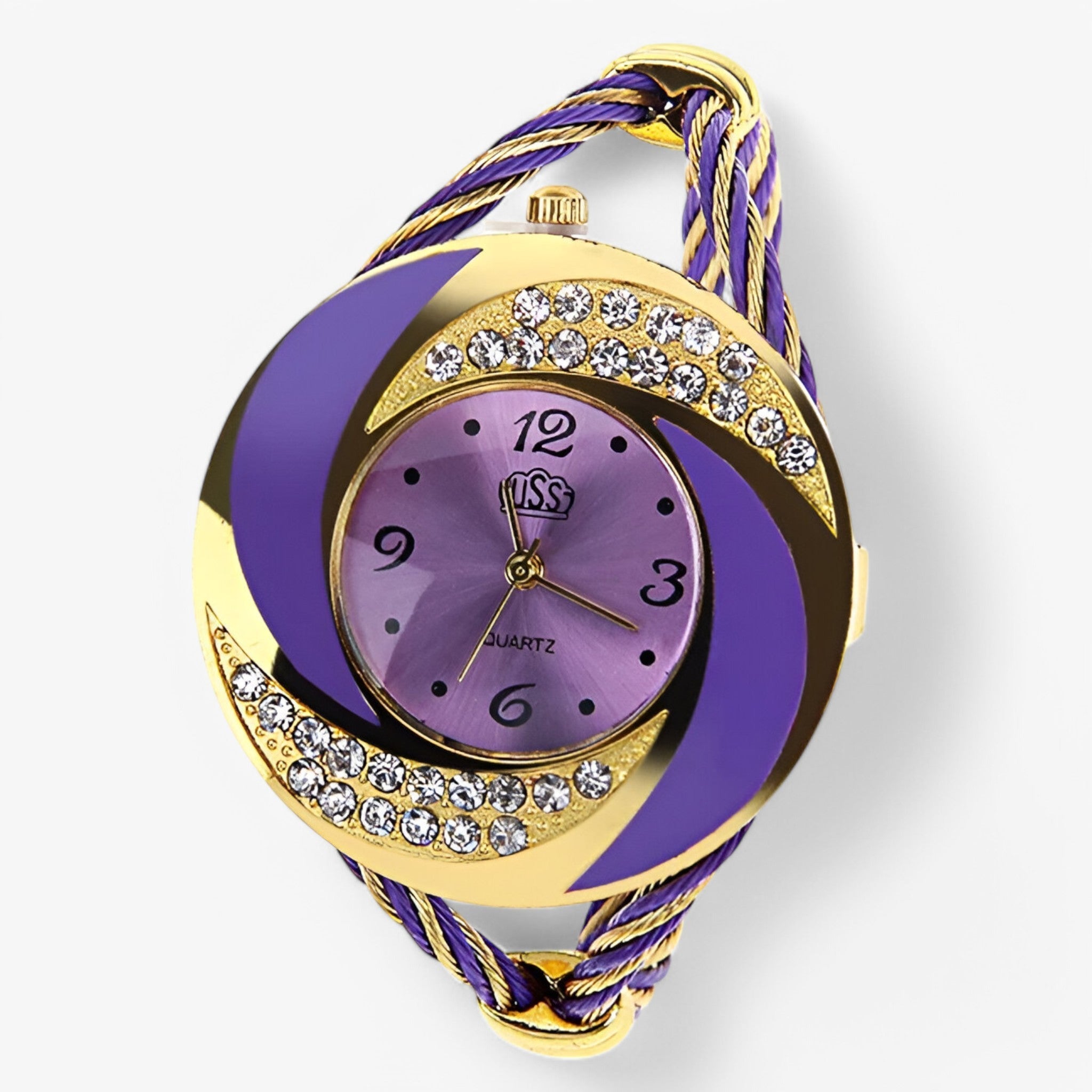 Henrik | Quartz ur med krystal lænke - Lilla - watches - {{ product_tags }