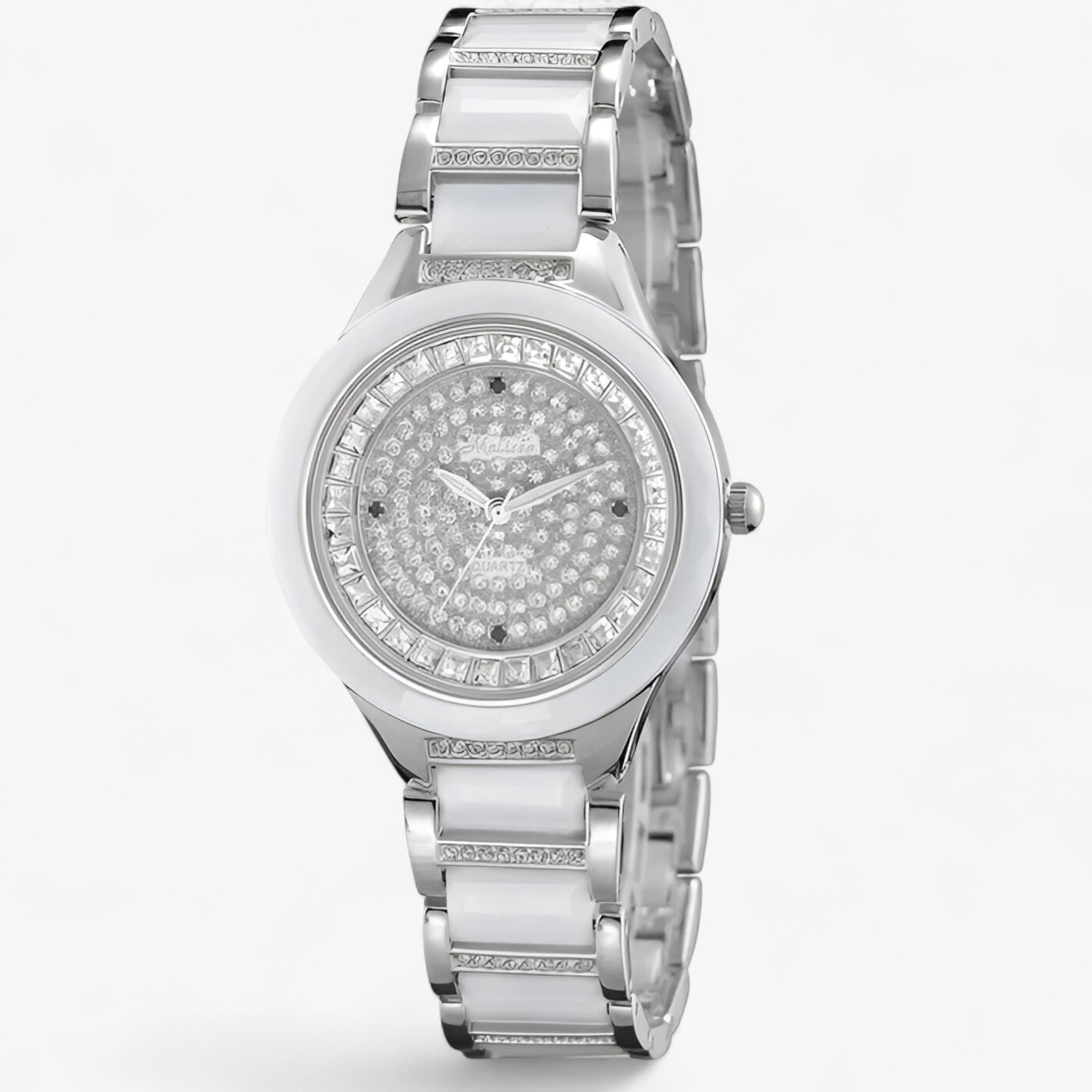 Katarina | Keramisk ur med østrigsk krystal - Hvid Sølv - watches - {{ product_tags }