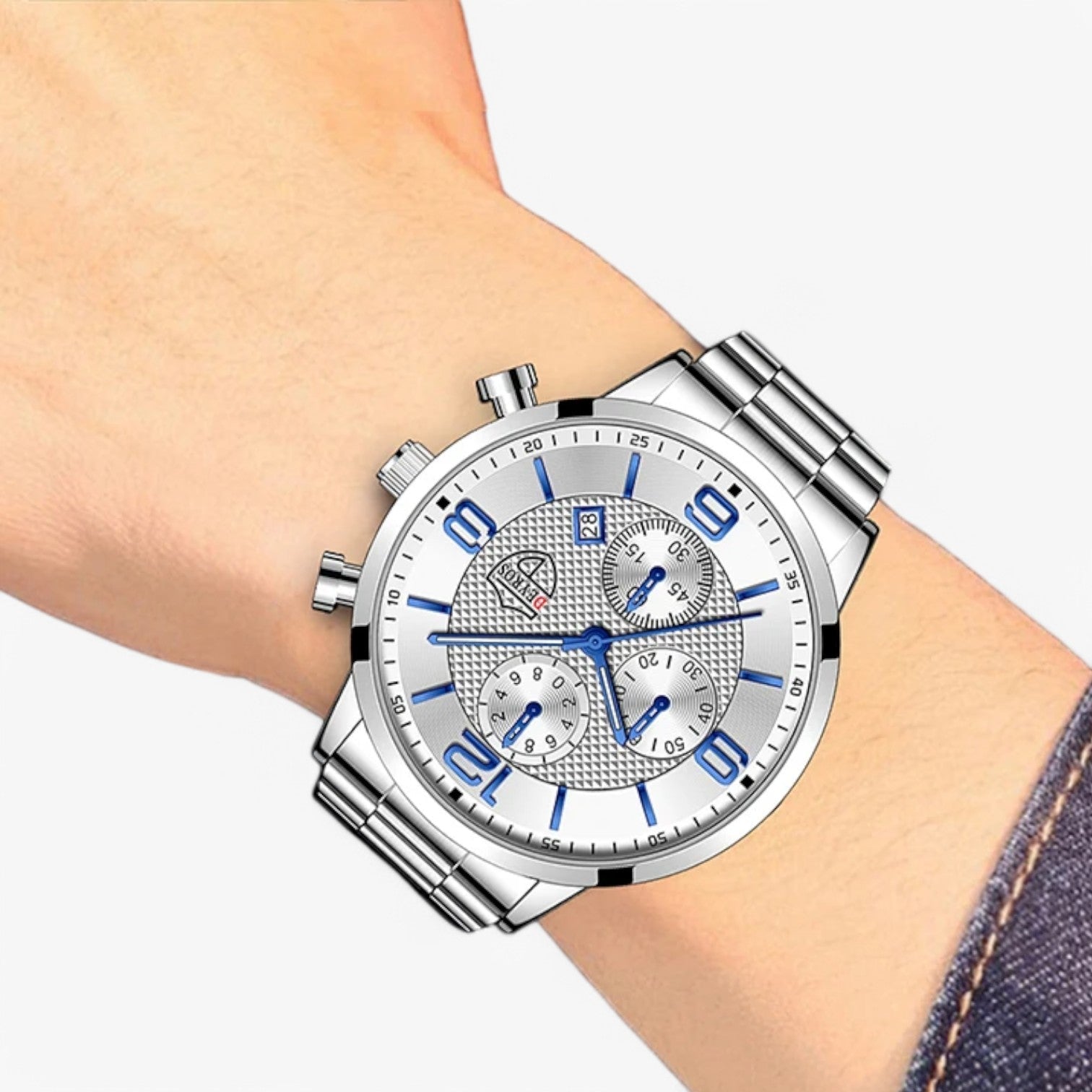 Emilio | Luksus & Præcision – Stål Herreur med Luminøse Funktioner - - watches - {{ product_tags }