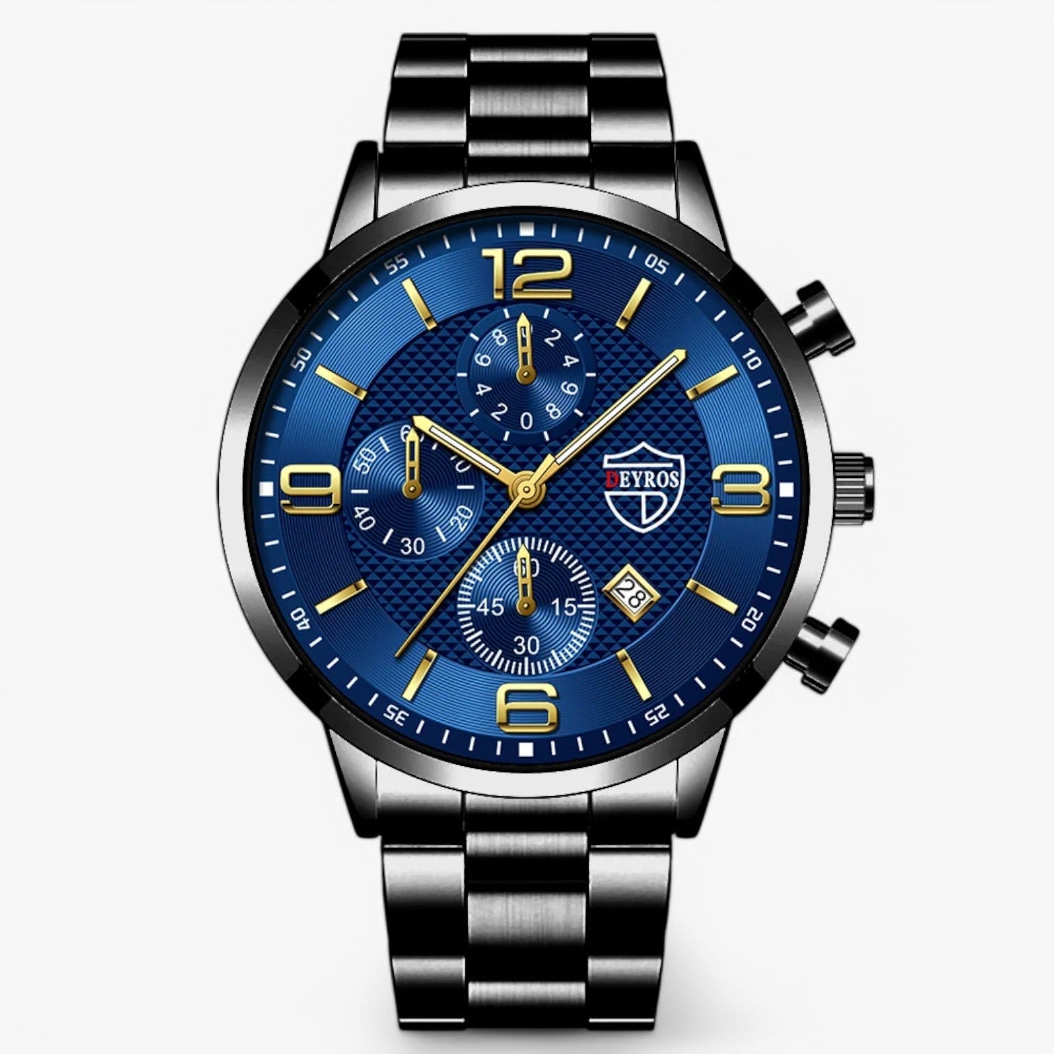 Emilio | Luksus & Præcision – Stål Herreur med Luminøse Funktioner - Sort Blå - watches - {{ product_tags }