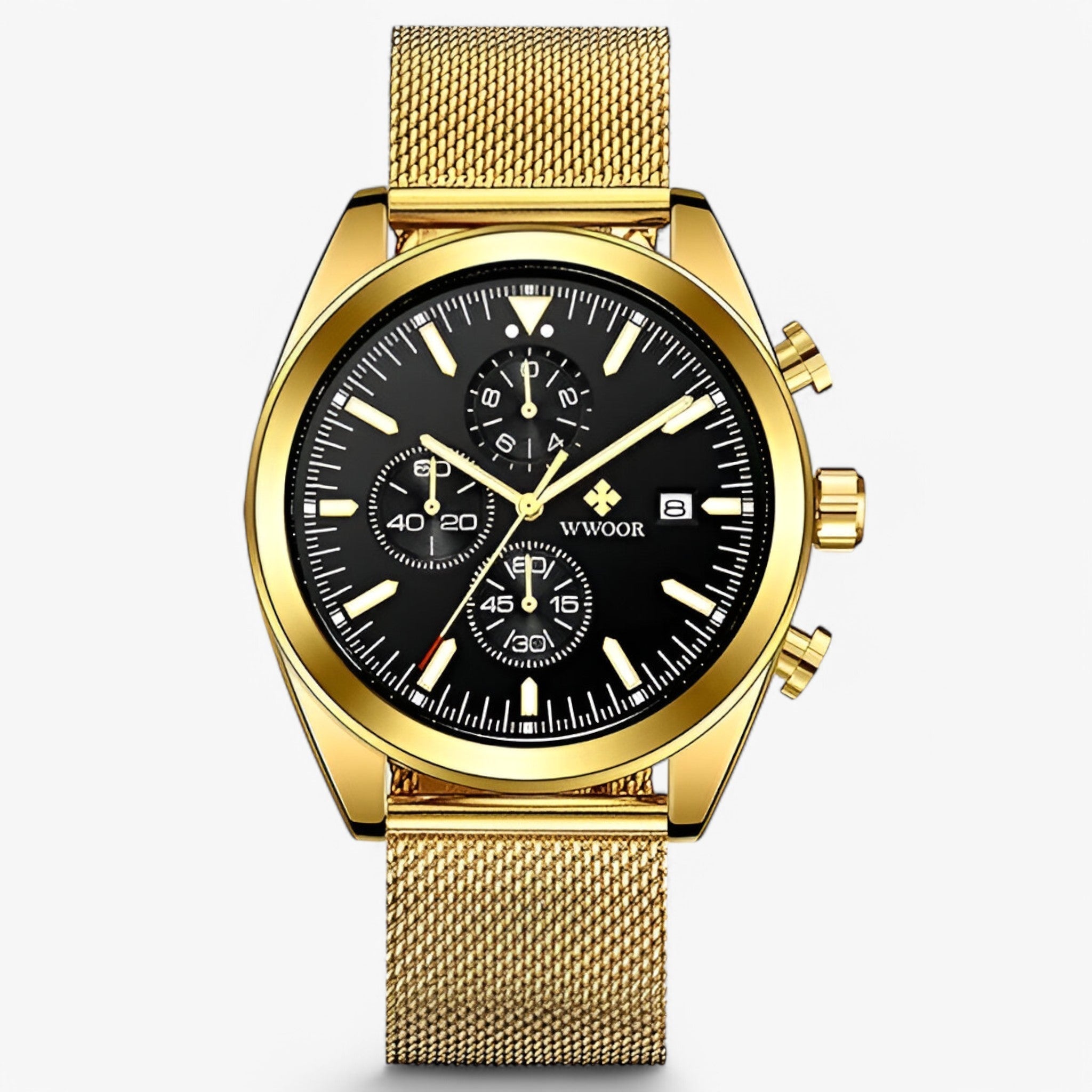 Felix | Luksus kronografur lavet af rustfrit stål - sort guld - watches - {{ product_tags }