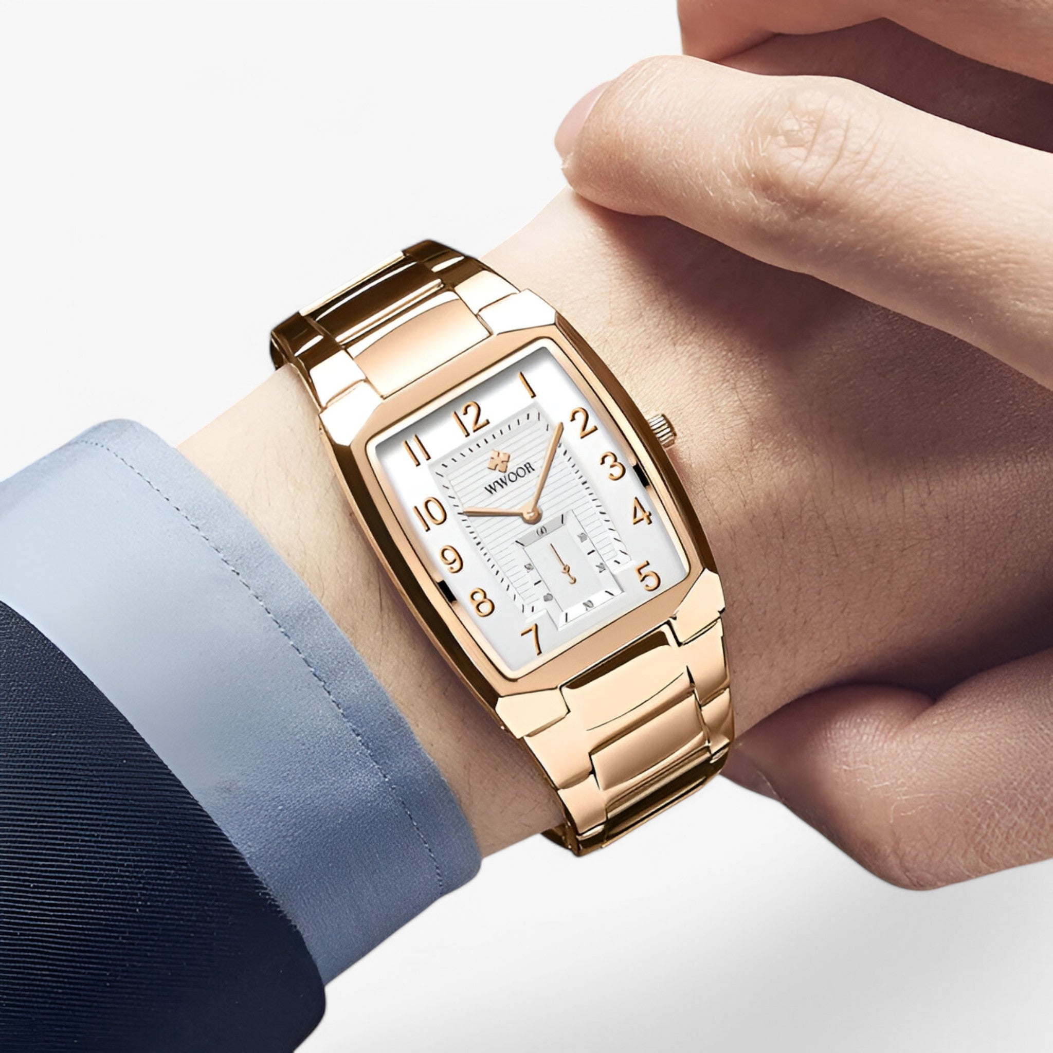 Rashid | Luksus firkantet ur i rustfrit stål - - watches - {{ product_tags }