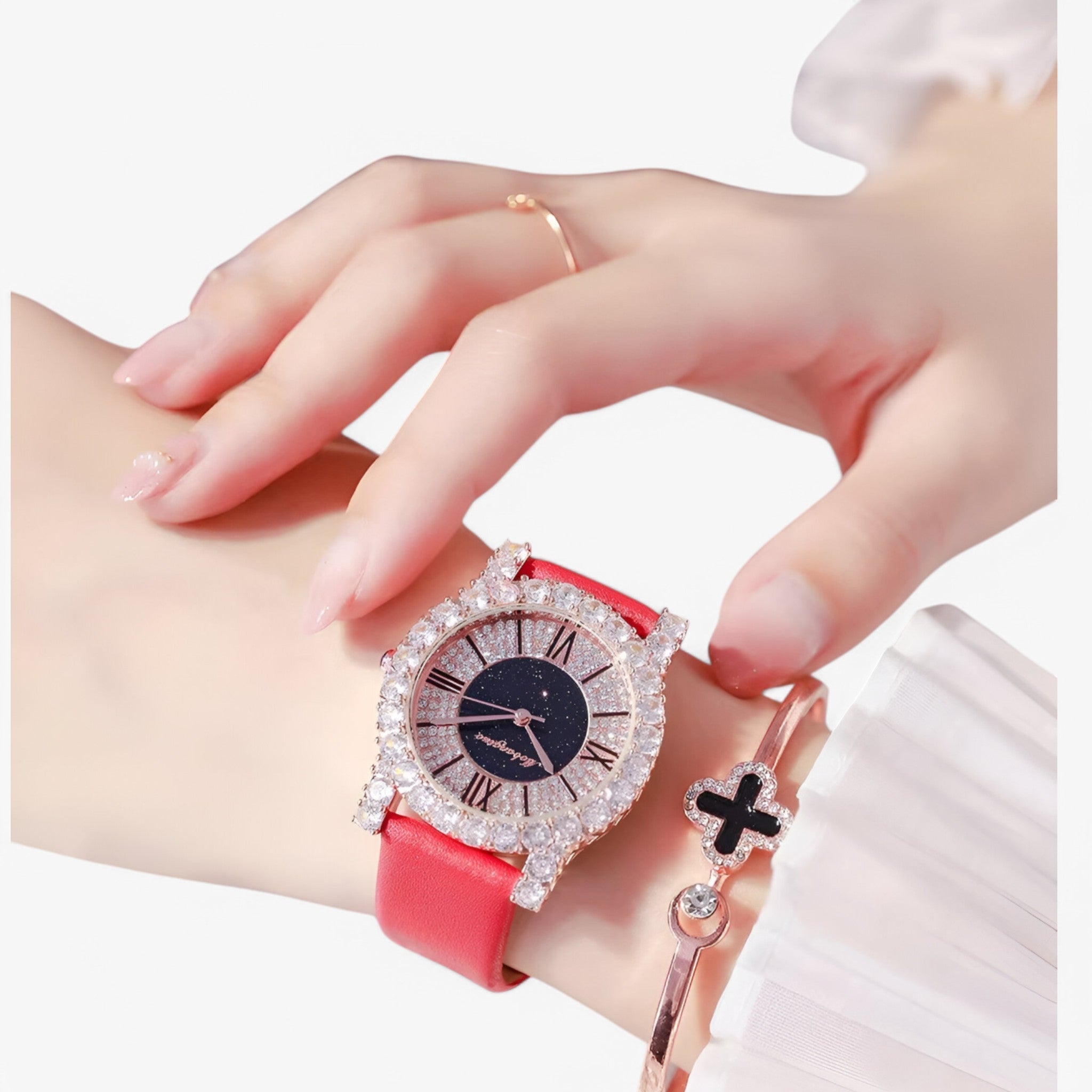 Beatris | Elegant dameur med krystaller og diamanter - - watches - {{ product_tags }