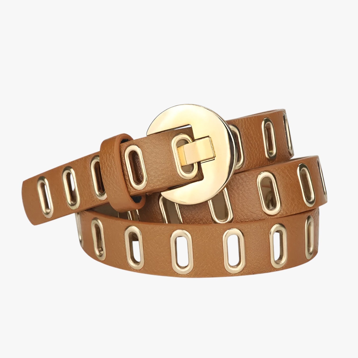 Ellie | Justerbar Grunge Kvindebælte i Punkstil med Spænde i Legering - khaki - women's fashion - {{ product_tags }