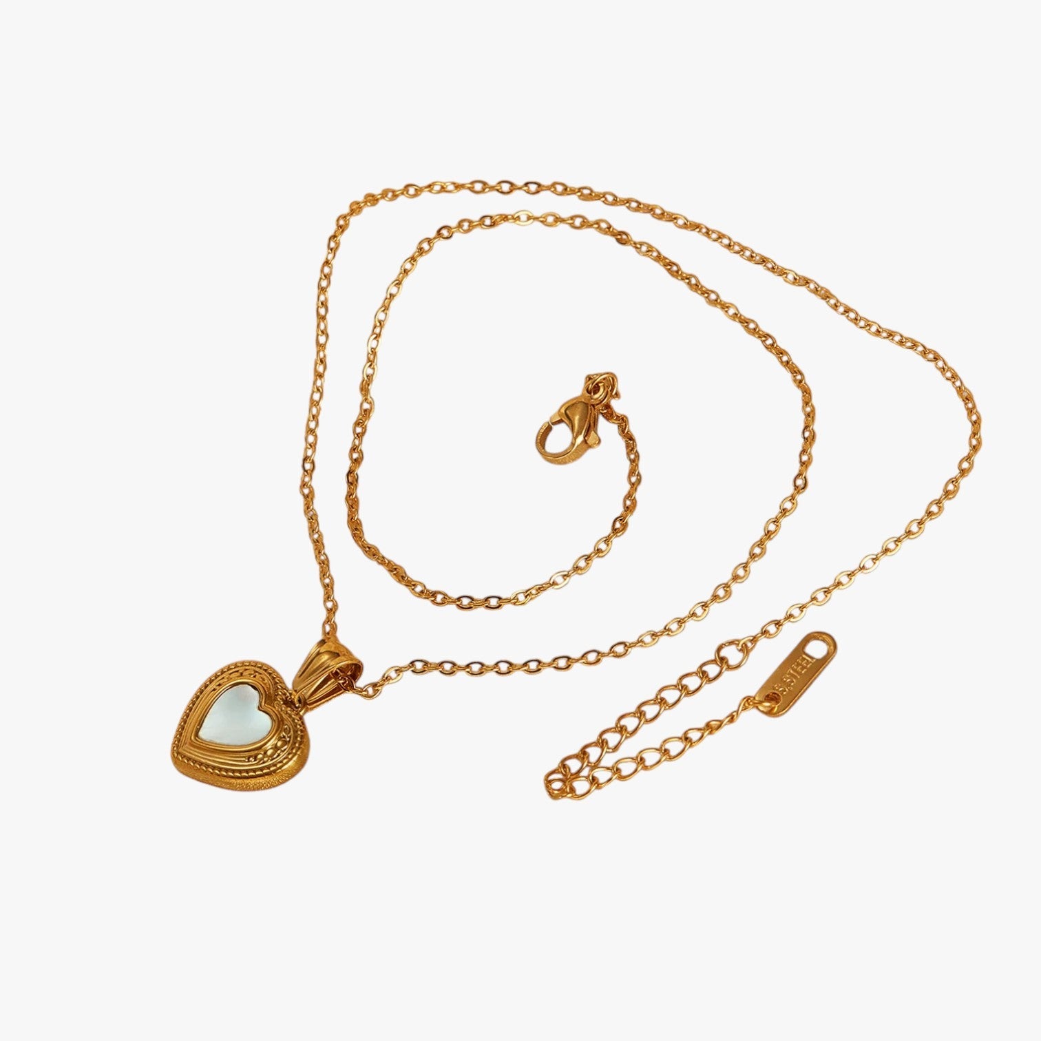 Marilyn | Hjerteformet halskæde i perlemor og rustfrit stål - - Marilyn | Hjerteformet halskæde i perlemor og rustfrit stål - €25 - {{ product_tags }