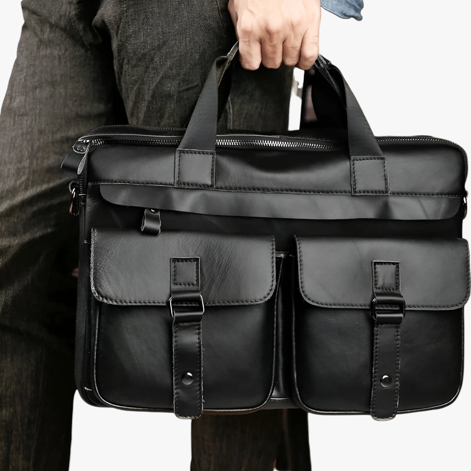 Jasiel | Luksus Læder Laptoptas – Støv og Praktisk til Arbejde - - bags - {{ product_tags }