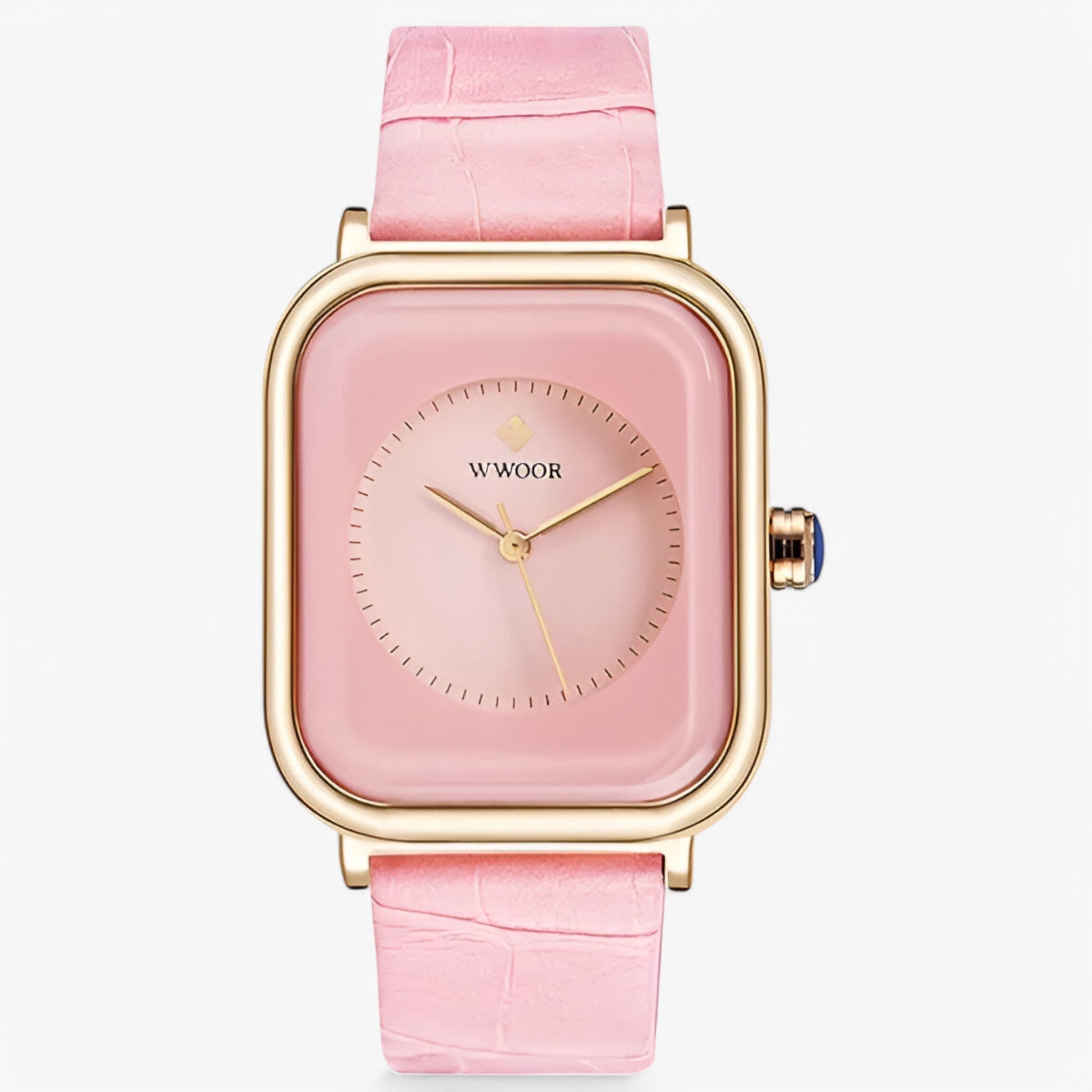 Elena | Luxe horloge met leren armband - rose - watches - {{ product_tags }
