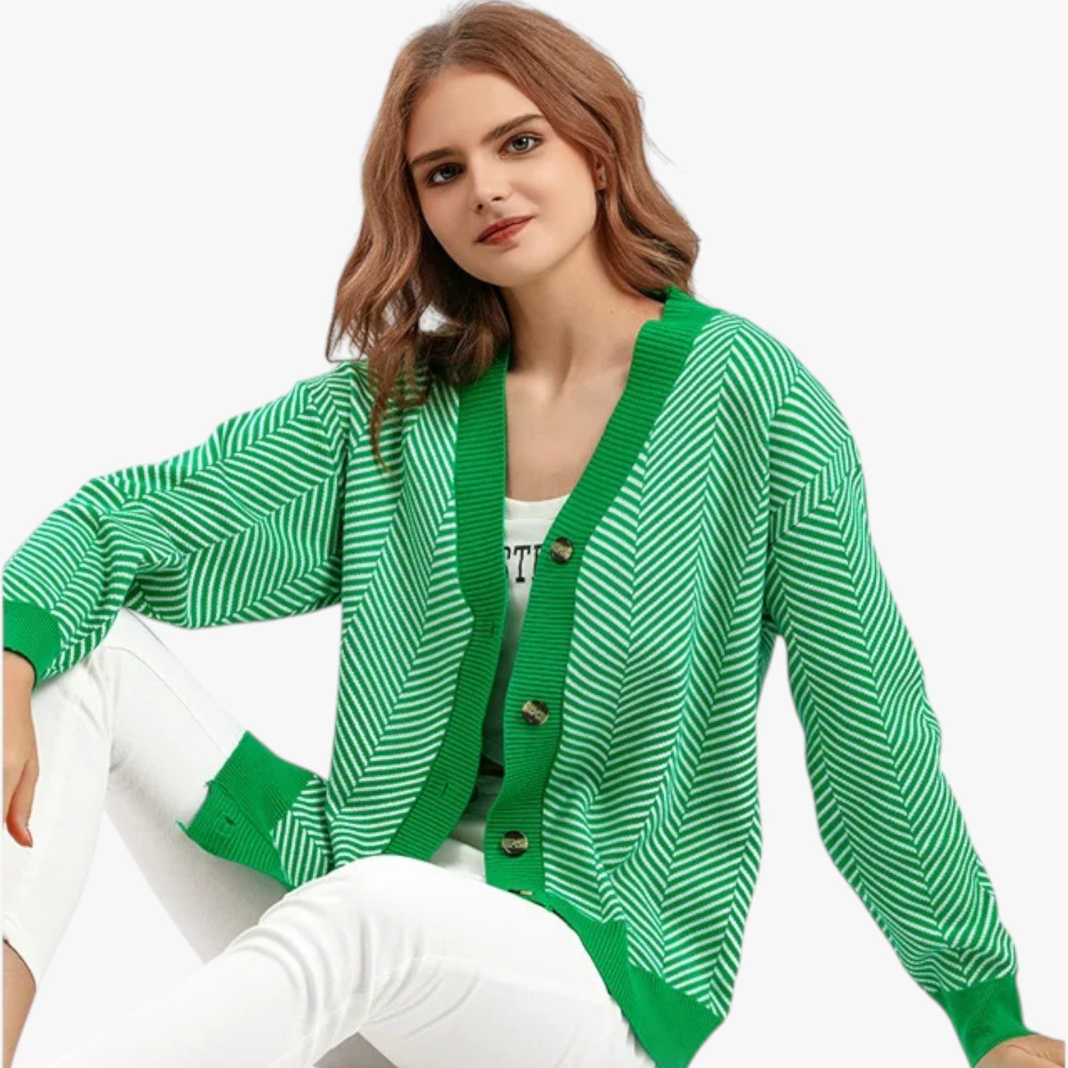 Rebecca | Kvinde V-hals cardigan - Let og elegant til efteråret - - Rebecca | Kvinde V-hals cardigan - Let og elegant til efteråret - €25 - {{ product_tags }