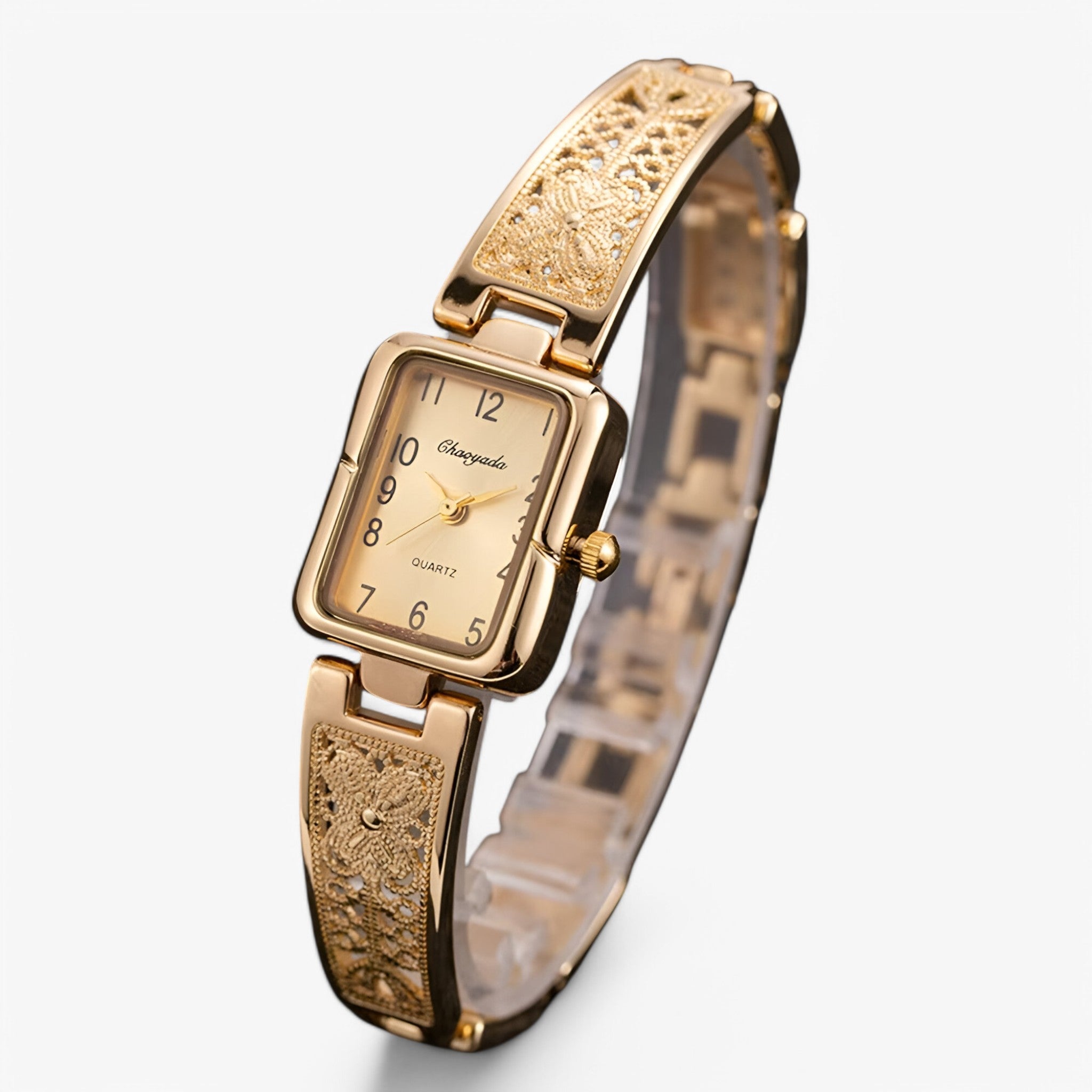 Clarisse | Dameur i sølv og guld med firkantet urskive - - watches - {{ product_tags }